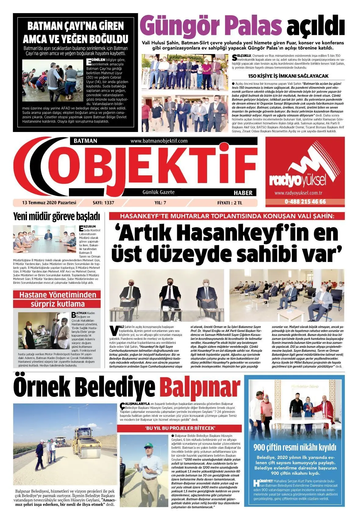 13.07.2020 tarihli sayı, 1. sayfa
