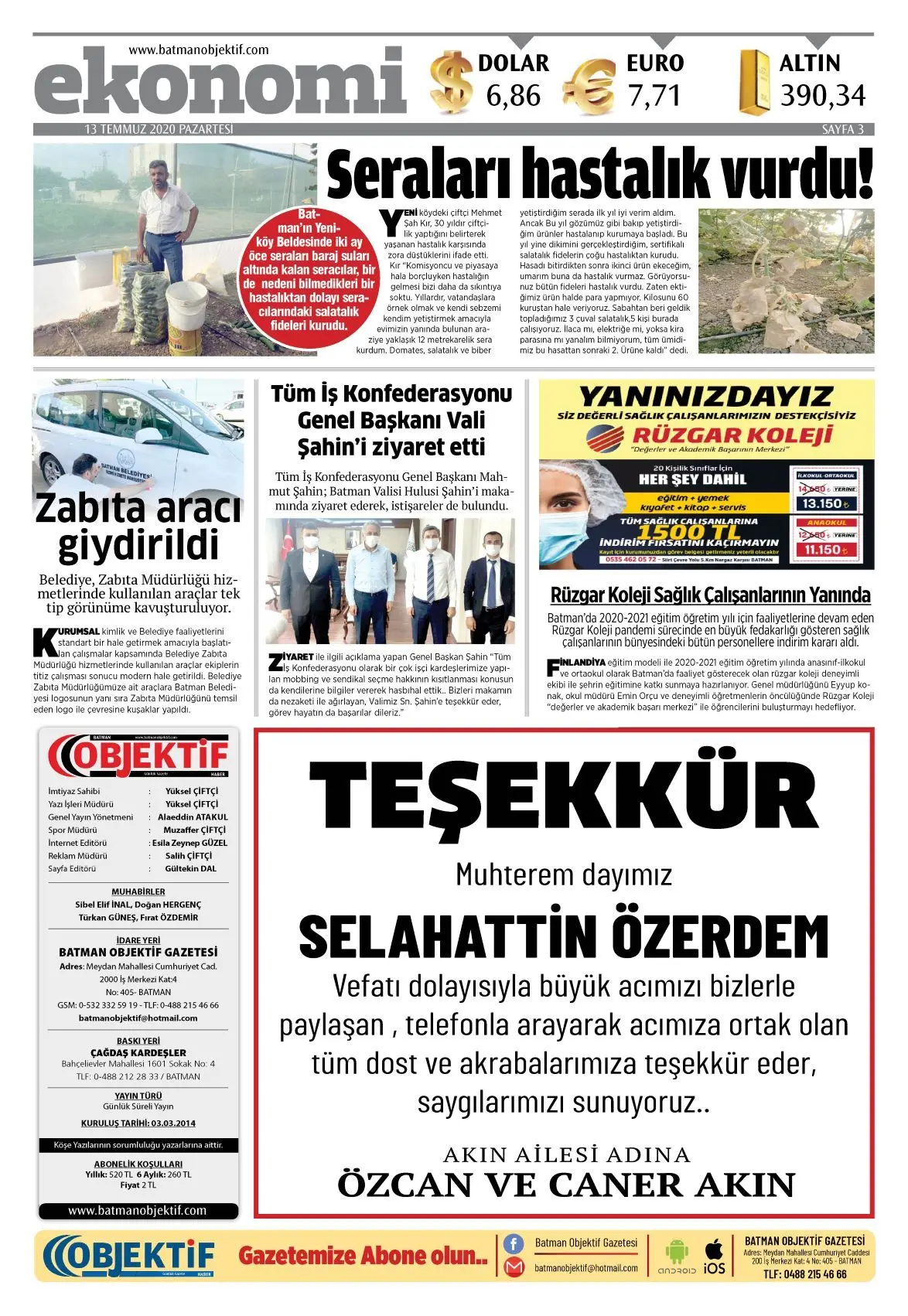 13.07.2020 tarihli sayı, 2. sayfa