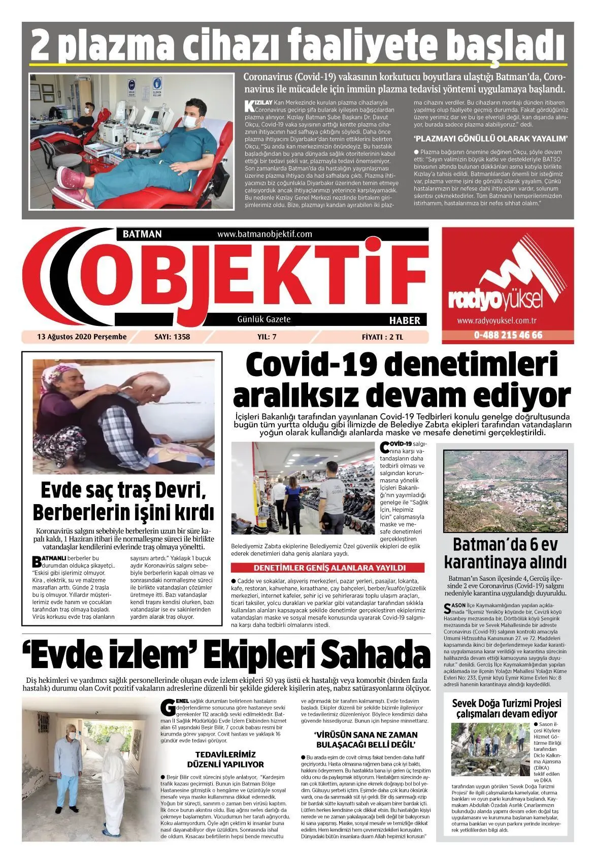12.08.2020 tarihli sayı, 1. sayfa