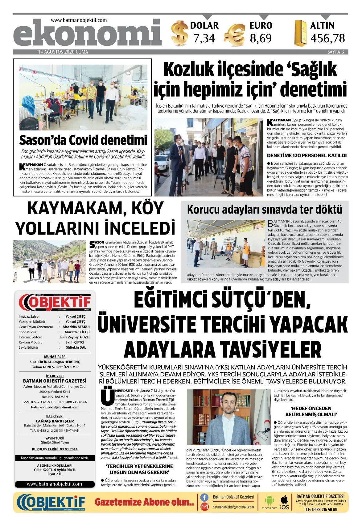 13.08.2020 tarihli sayı, 3. sayfa