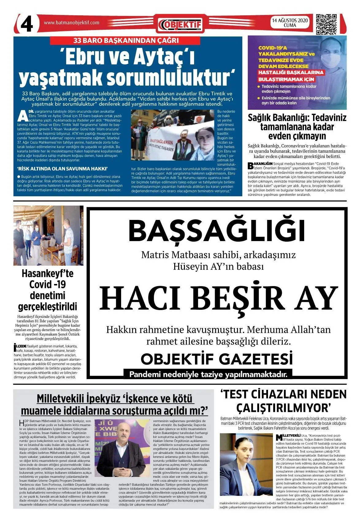 13.08.2020 tarihli sayı, 4. sayfa