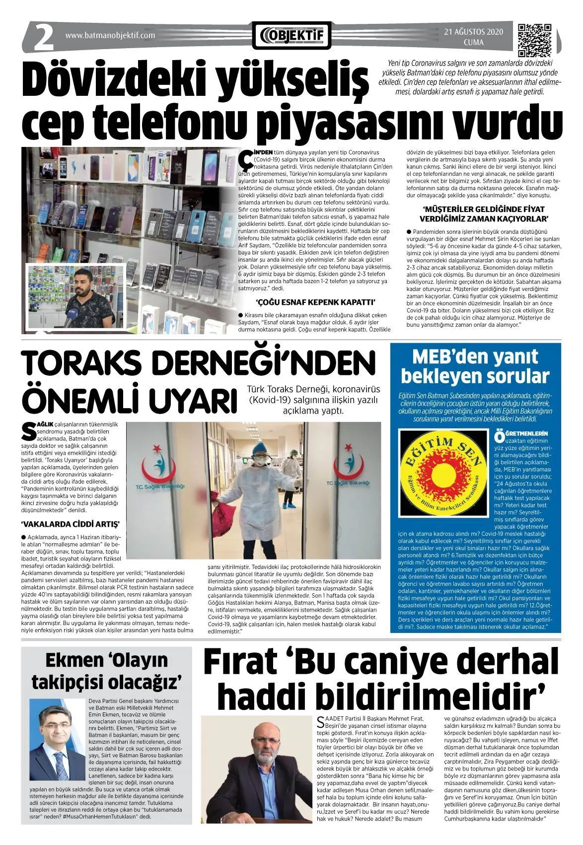 20.08.2020 tarihli sayı, 2. sayfa