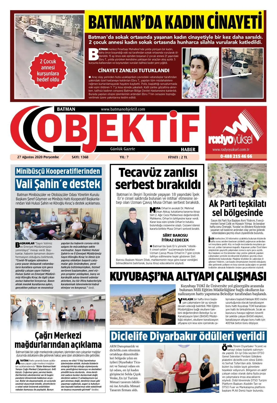 27.08.2020 tarihli sayı, 1. sayfa