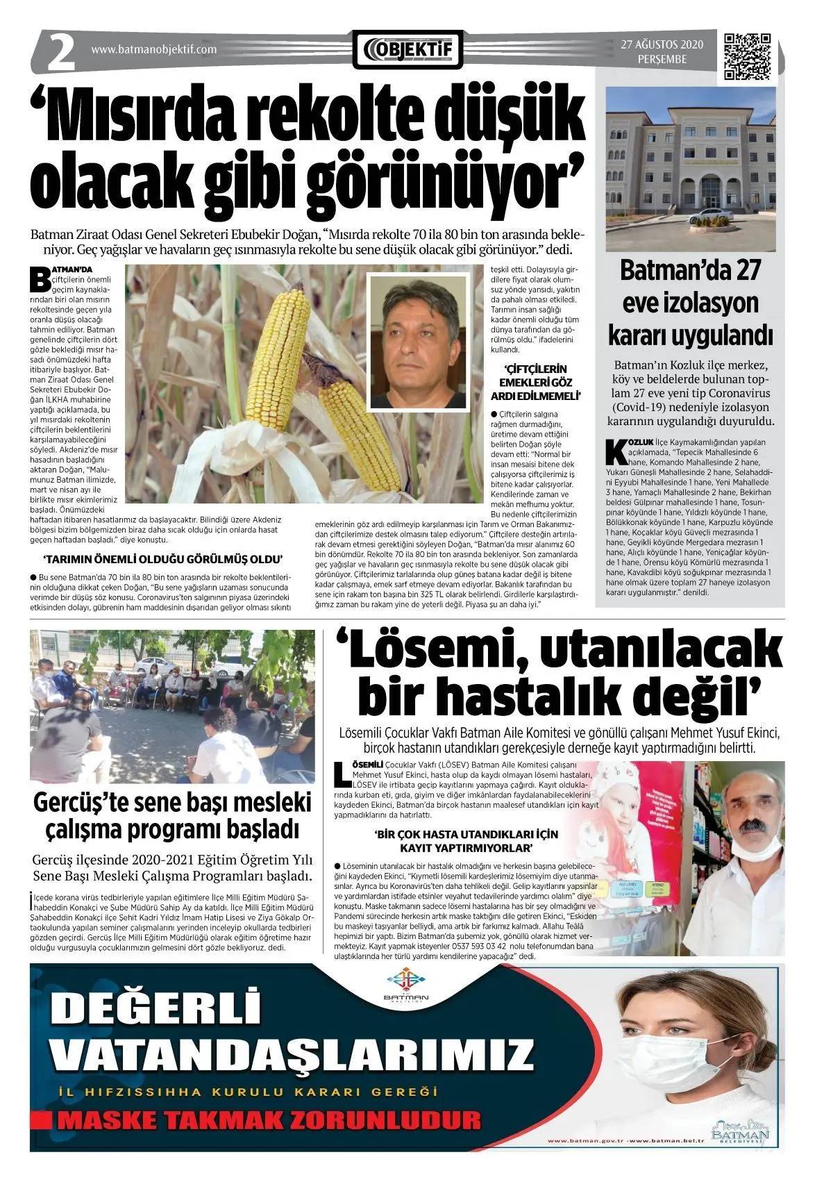 27.08.2020 tarihli sayı, 2. sayfa