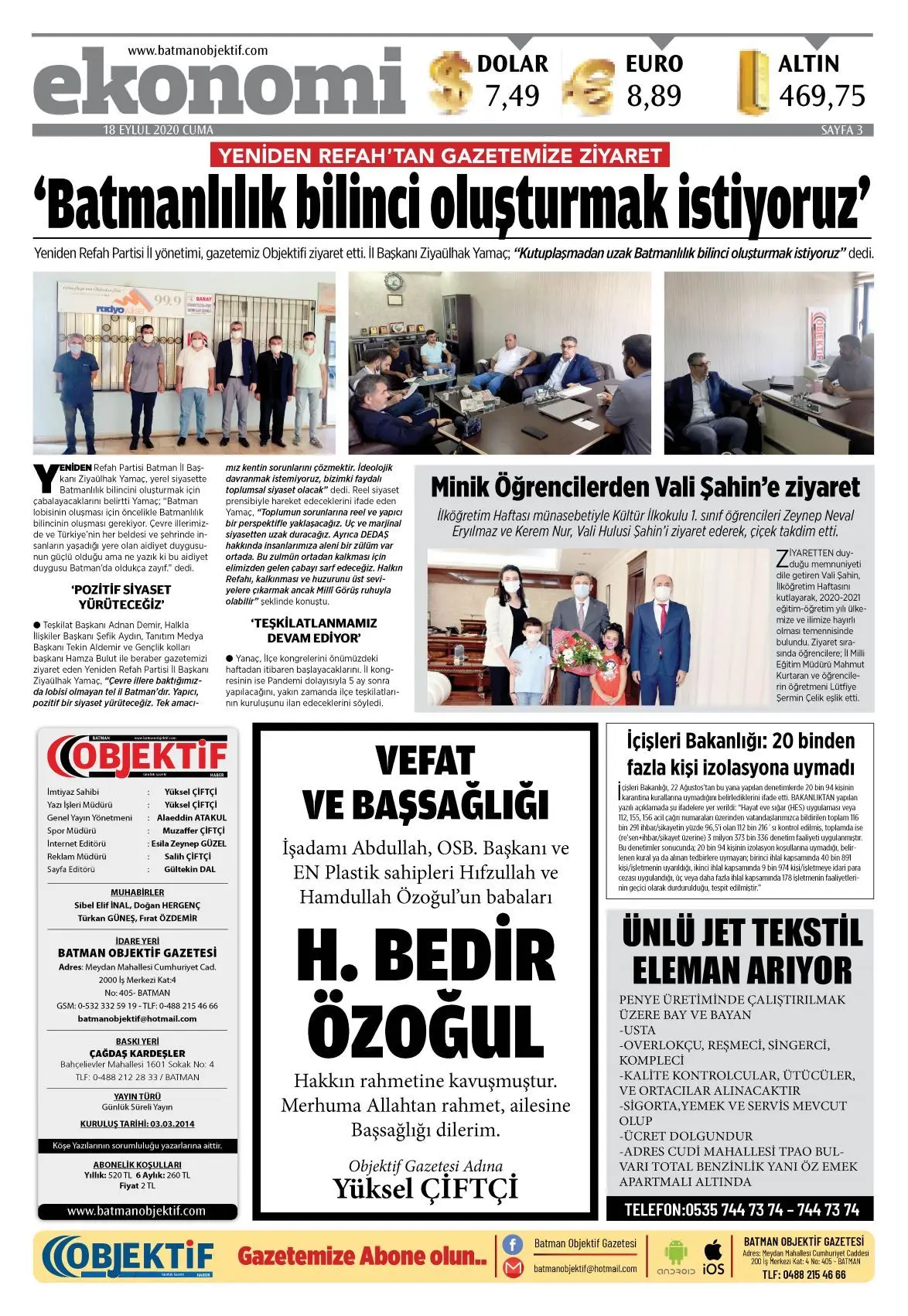 17.09.2020 tarihli sayı, 3. sayfa