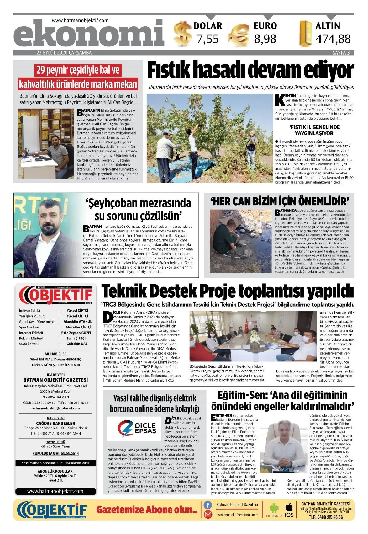 23.09.2020 tarihli sayı, 3. sayfa