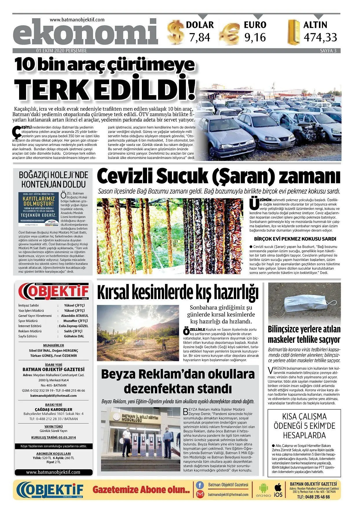 01.10.2020 tarihli sayı, 3. sayfa