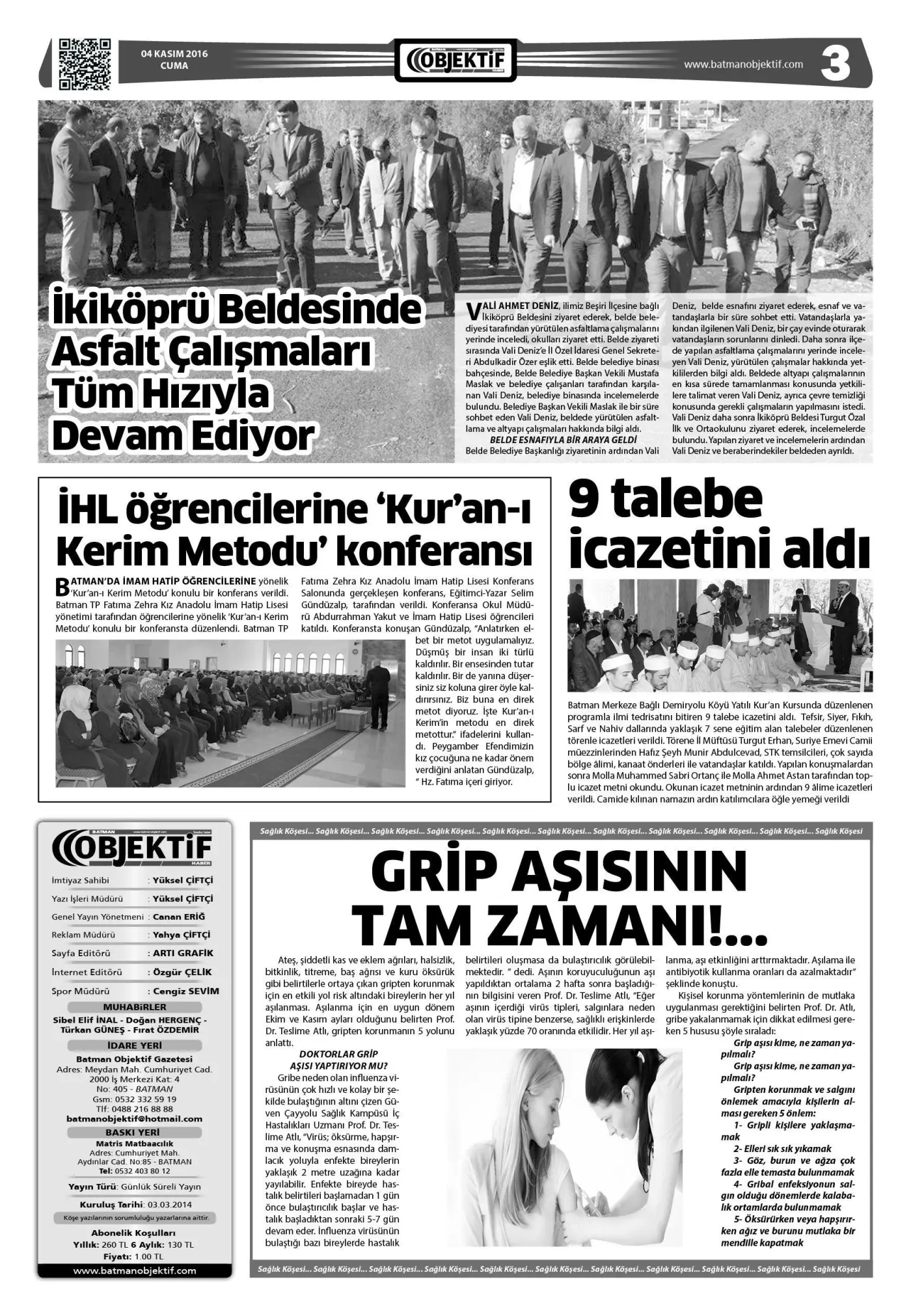 03.11.2016 tarihli sayı, 3. sayfa