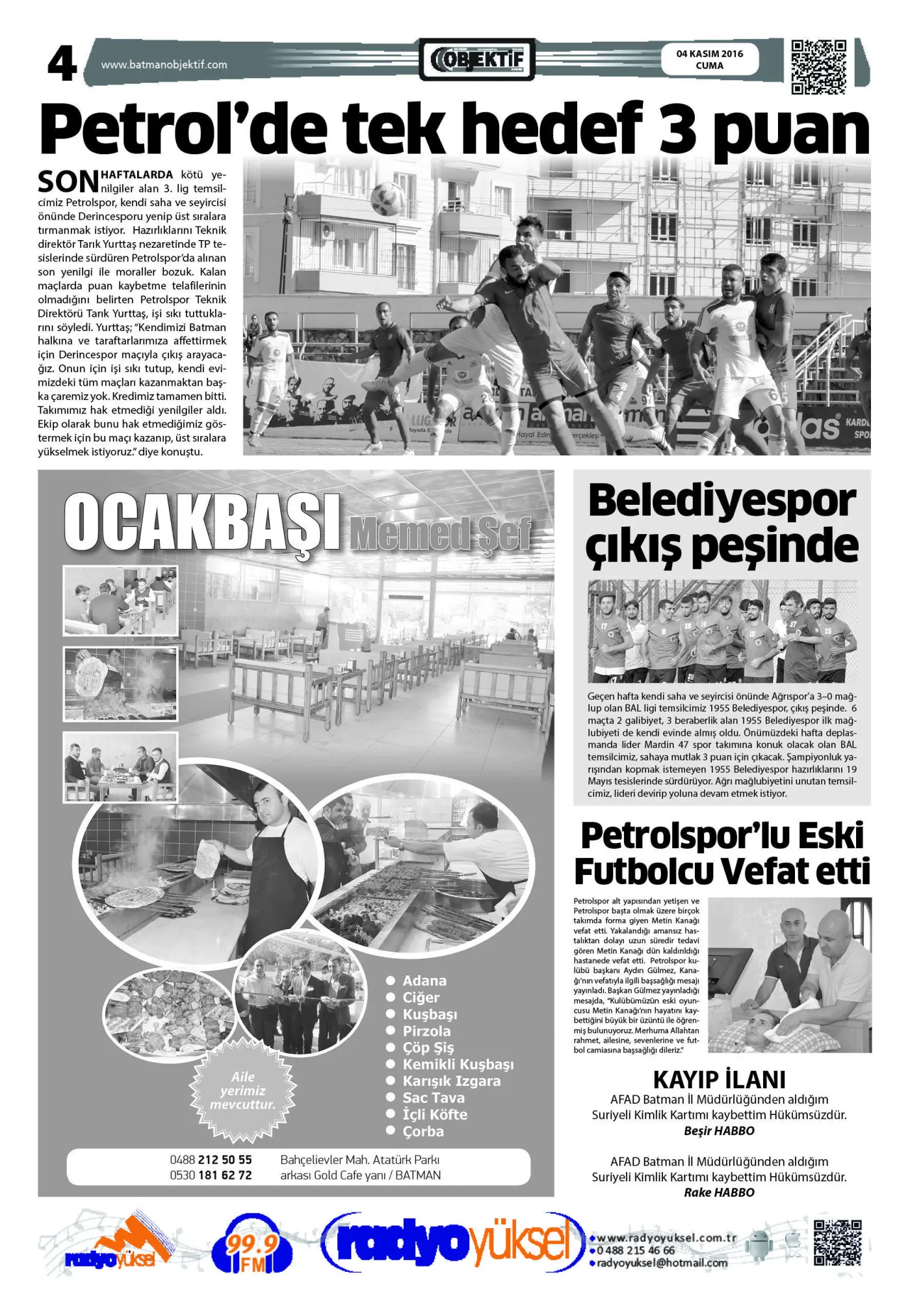 03.11.2016 tarihli sayı, 4. sayfa