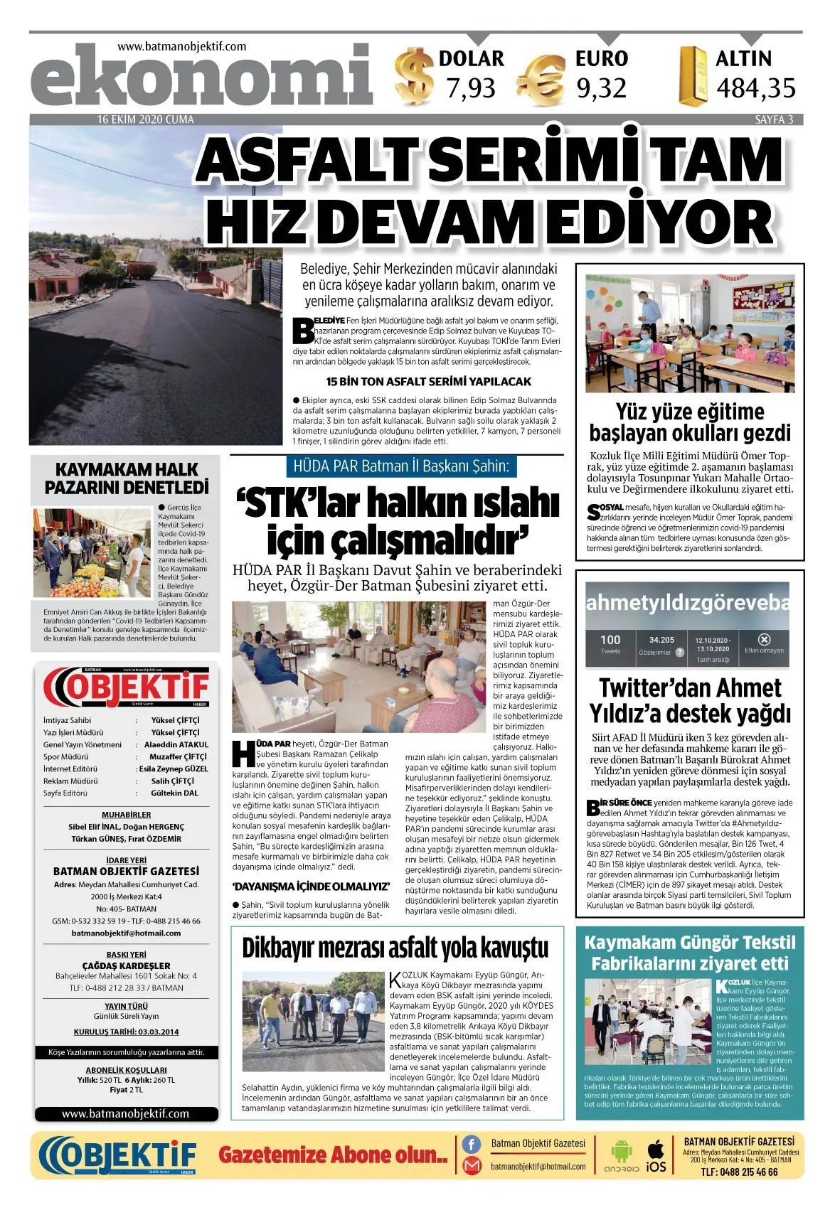 16.10.2020 tarihli sayı, 3. sayfa