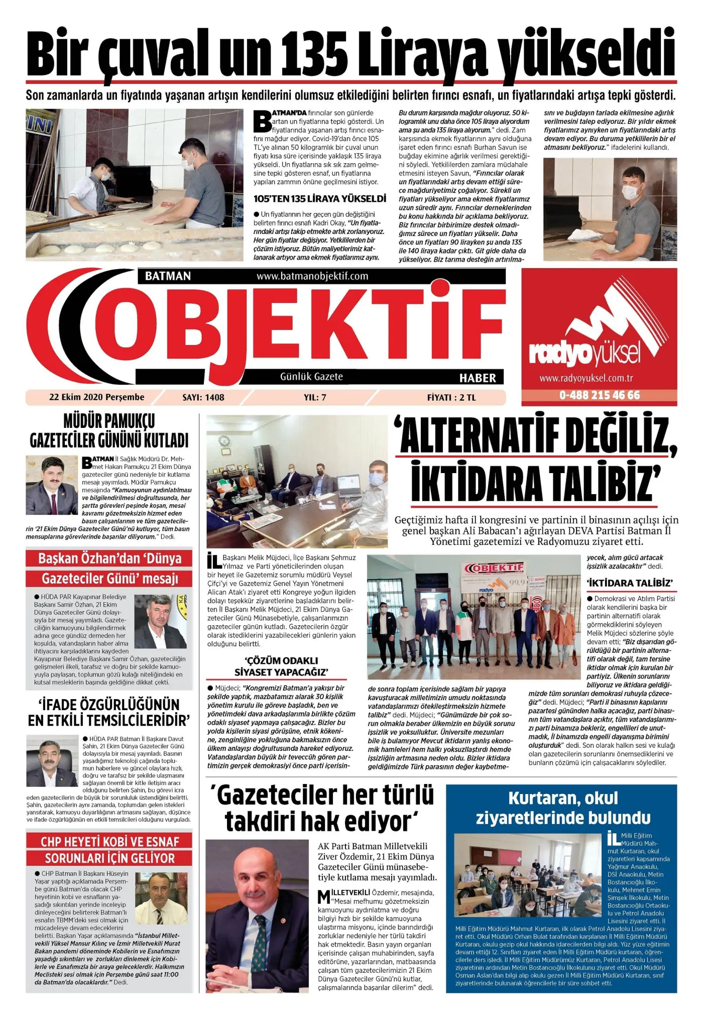 21.10.2020 tarihli sayı, 1. sayfa