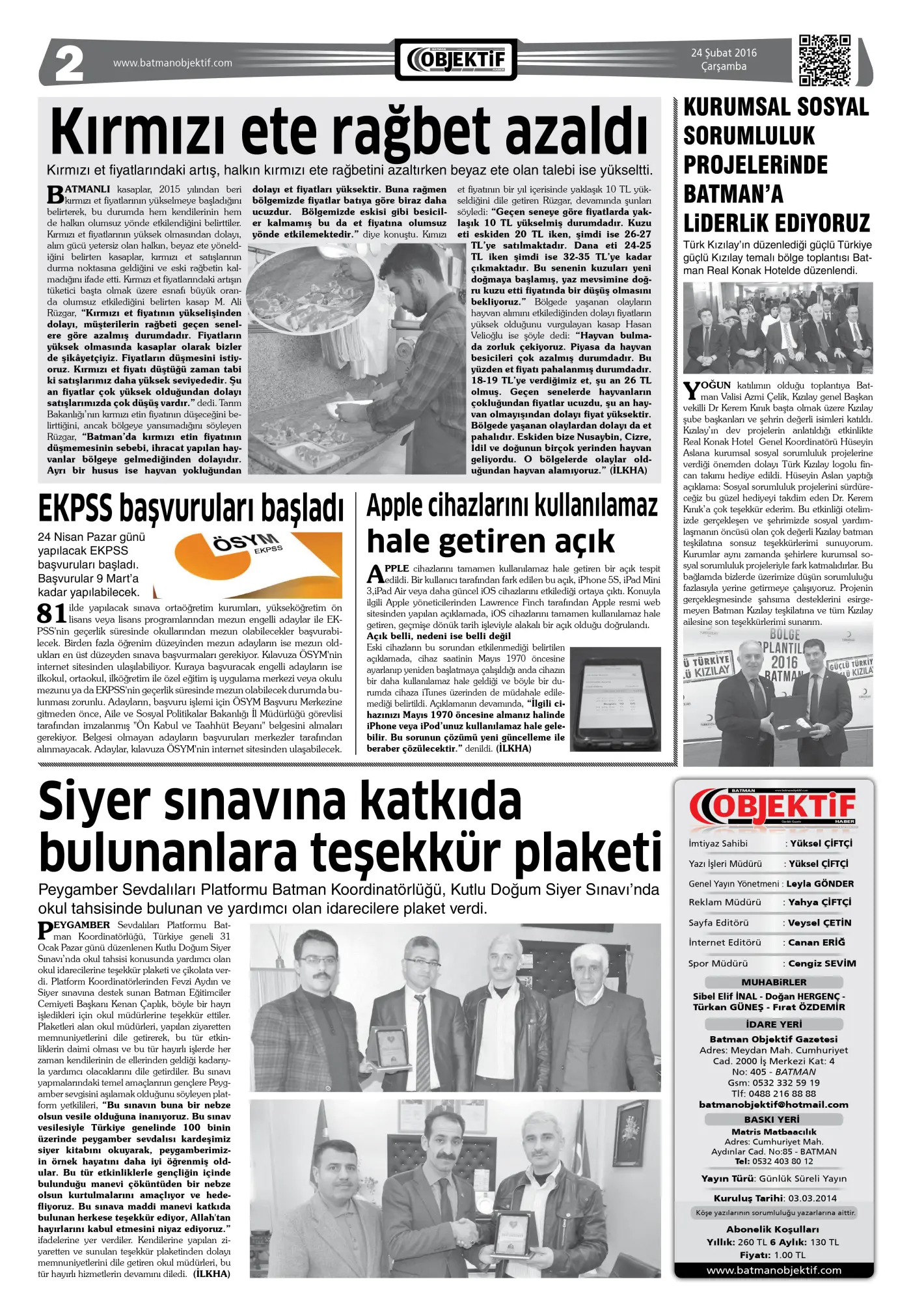 24.02.2016 tarihli sayı, 2. sayfa