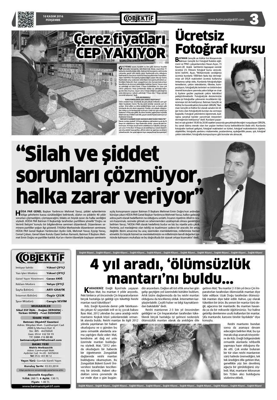 10.11.2016 tarihli sayı, 3. sayfa