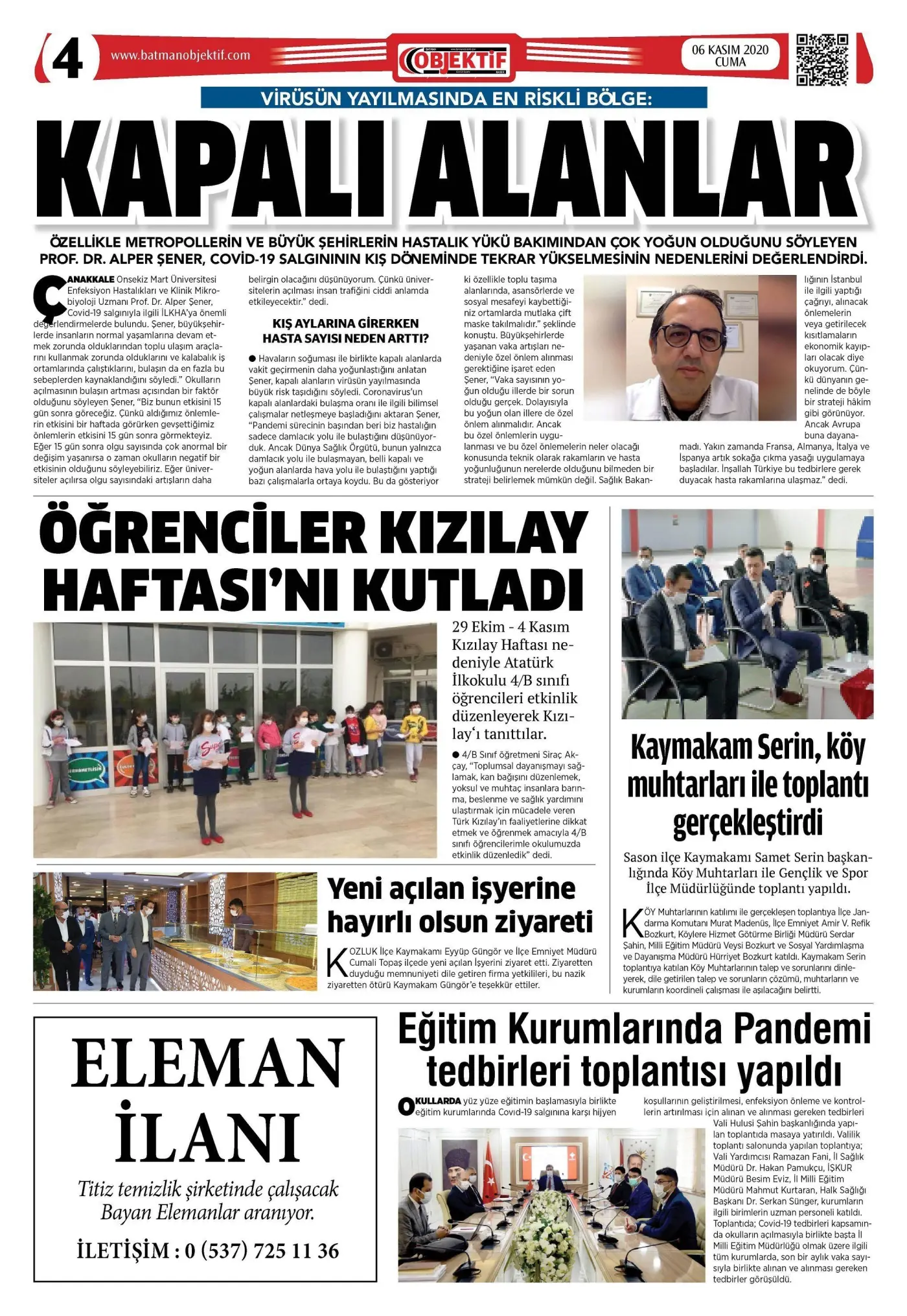 05.11.2020 tarihli sayı, 1. sayfa