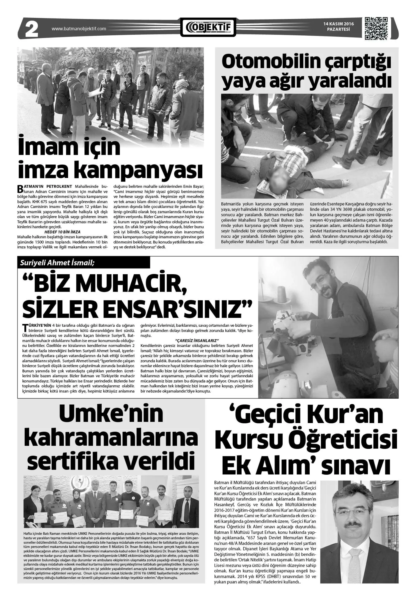 14.11.2016 tarihli sayı, 2. sayfa