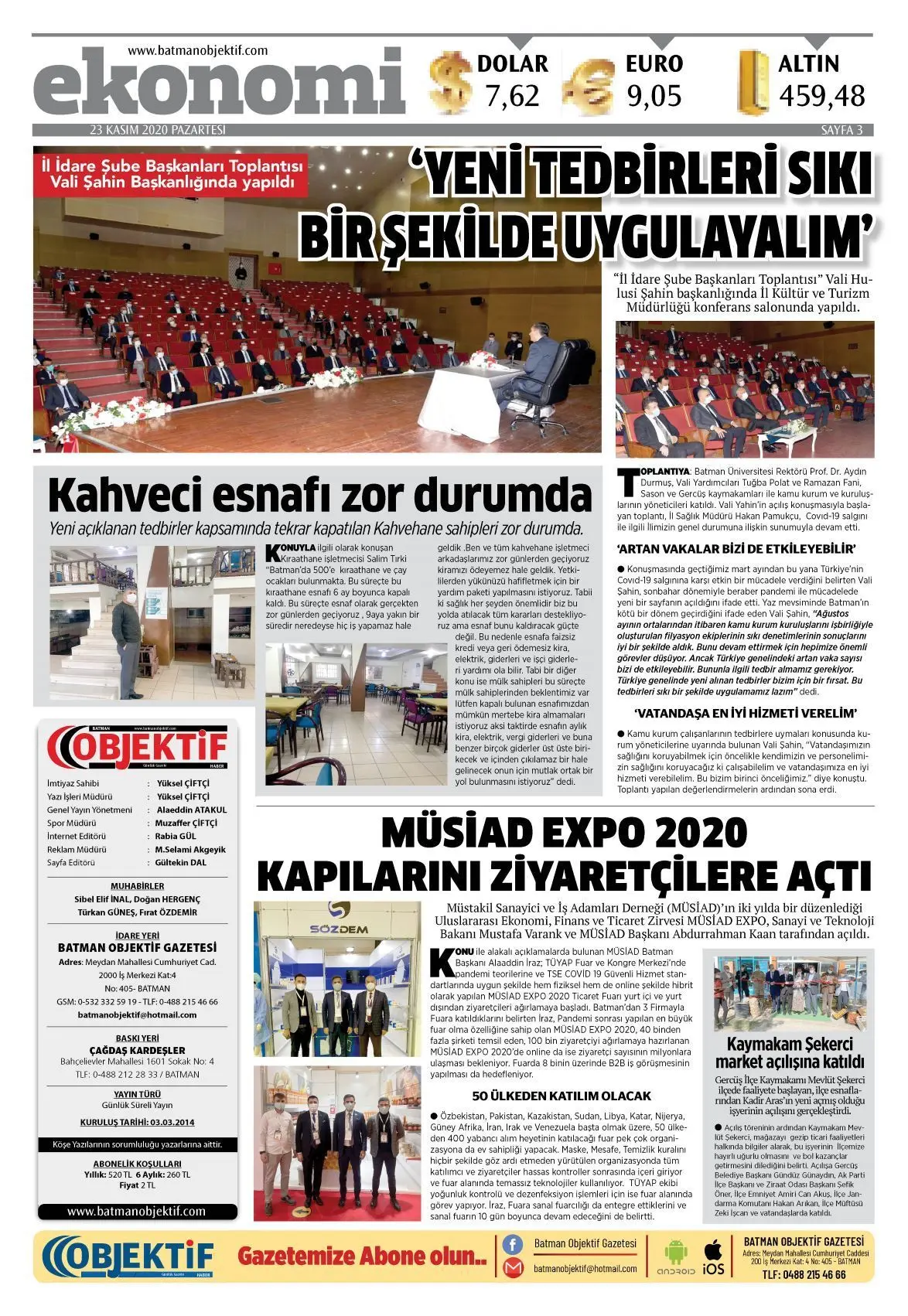 23.11.2020 tarihli sayı, 3. sayfa