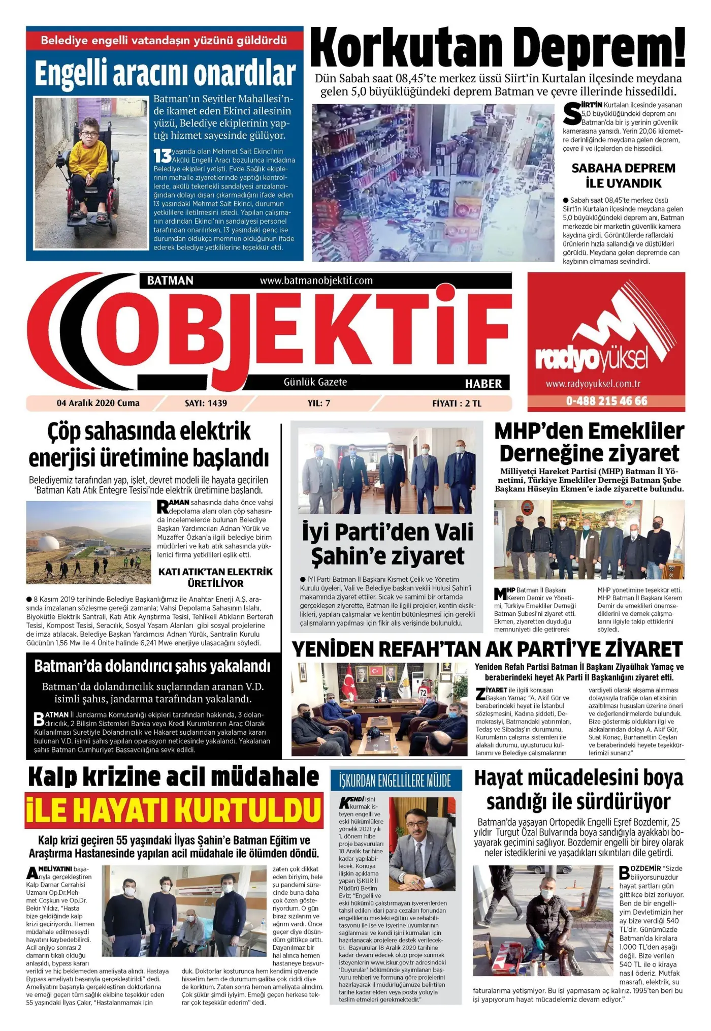03.12.2020 tarihli sayı, 1. sayfa