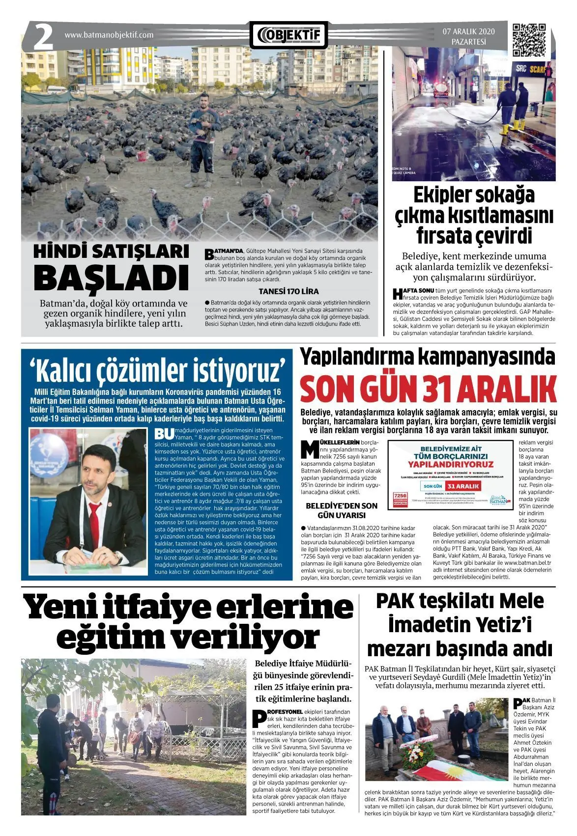 06.12.2020 tarihli sayı, 2. sayfa