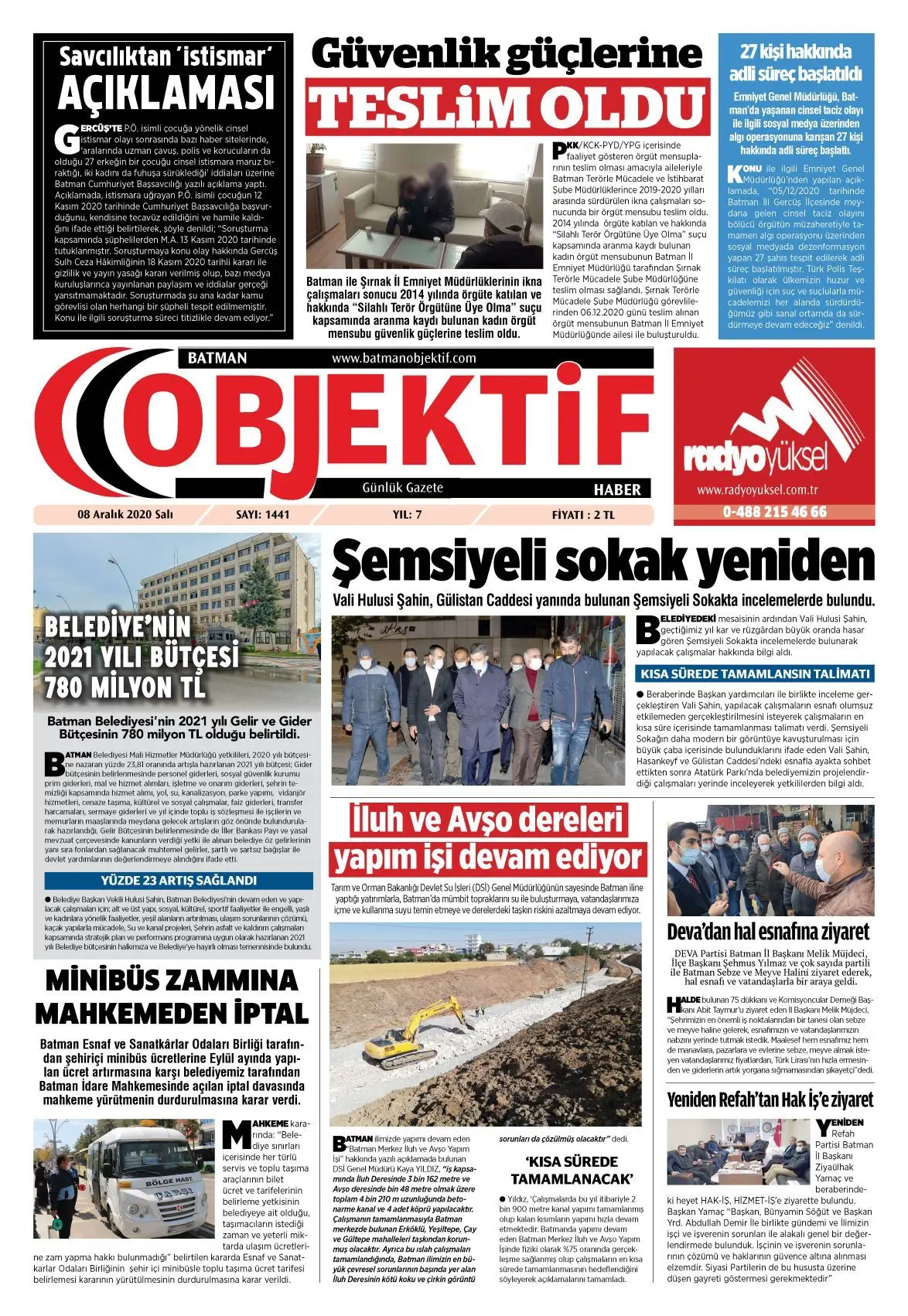 07.12.2020 tarihli sayı, 1. sayfa