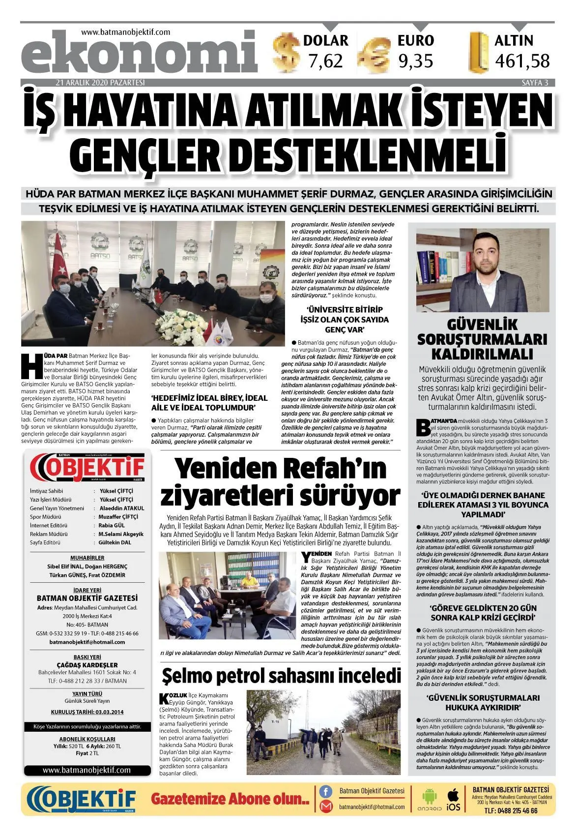 20.12.2020 tarihli sayı, 3. sayfa