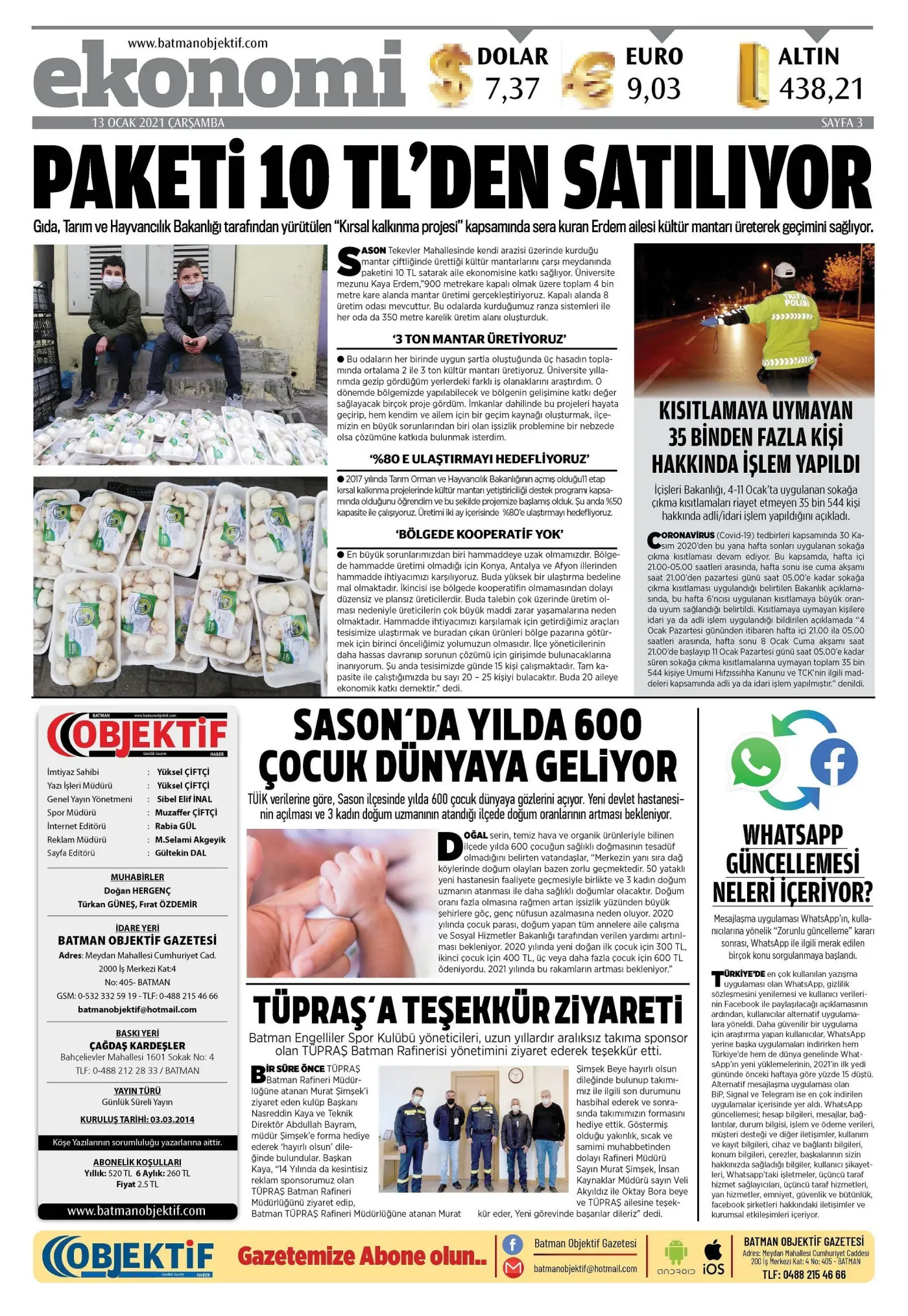 12.01.2021 tarihli sayı, 3. sayfa