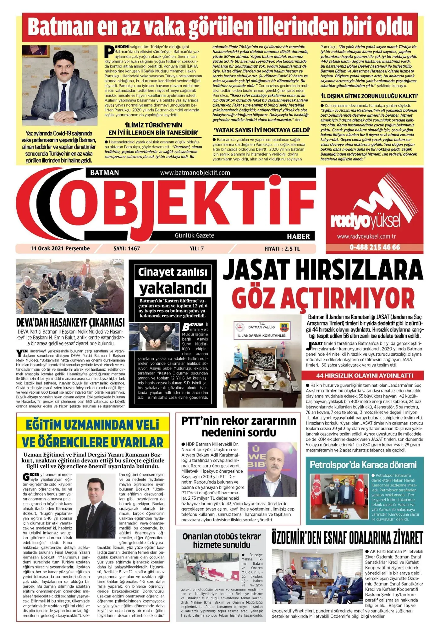 13.01.2021 tarihli sayı, 1. sayfa