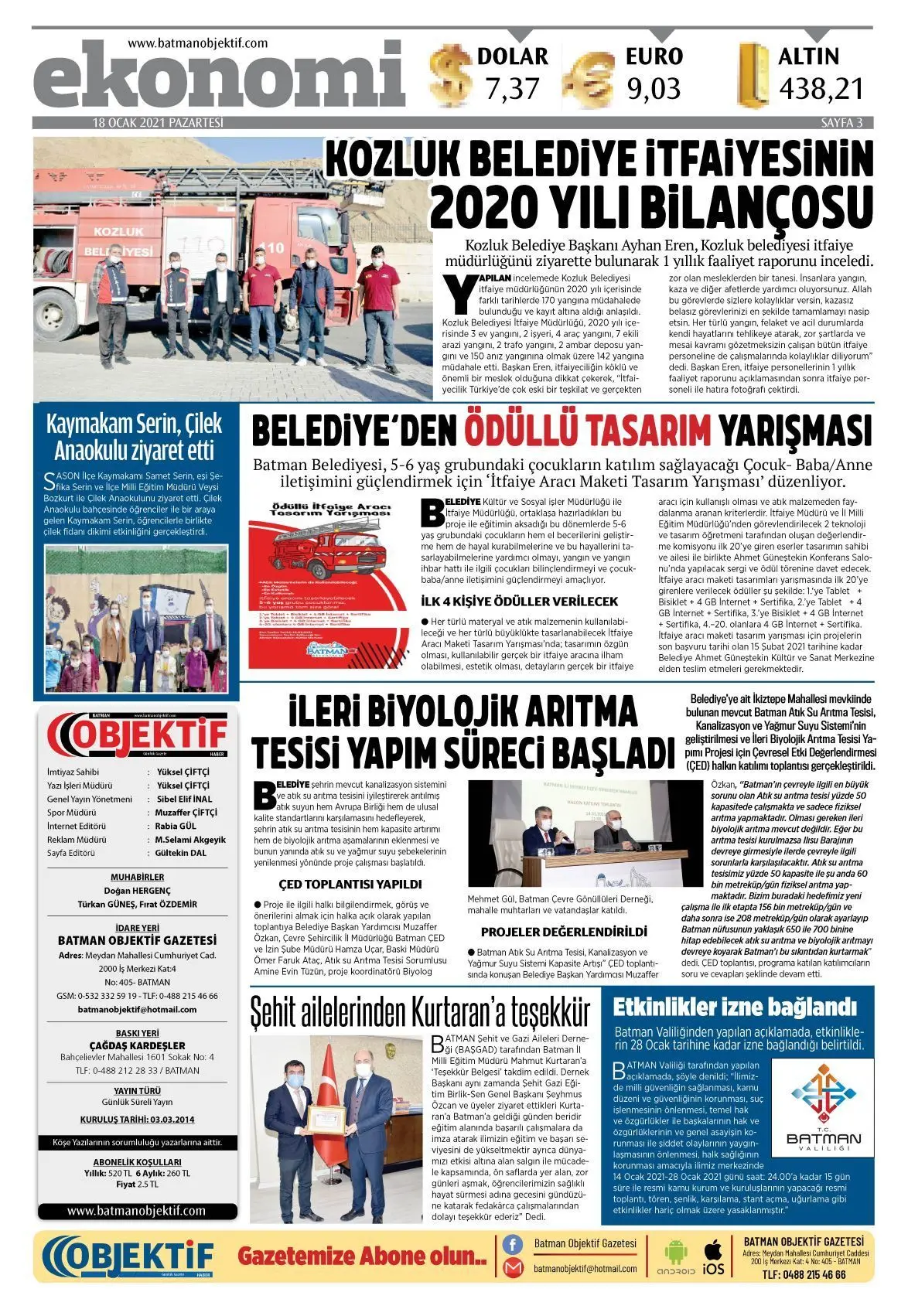 18.01.2021 tarihli sayı, 3. sayfa
