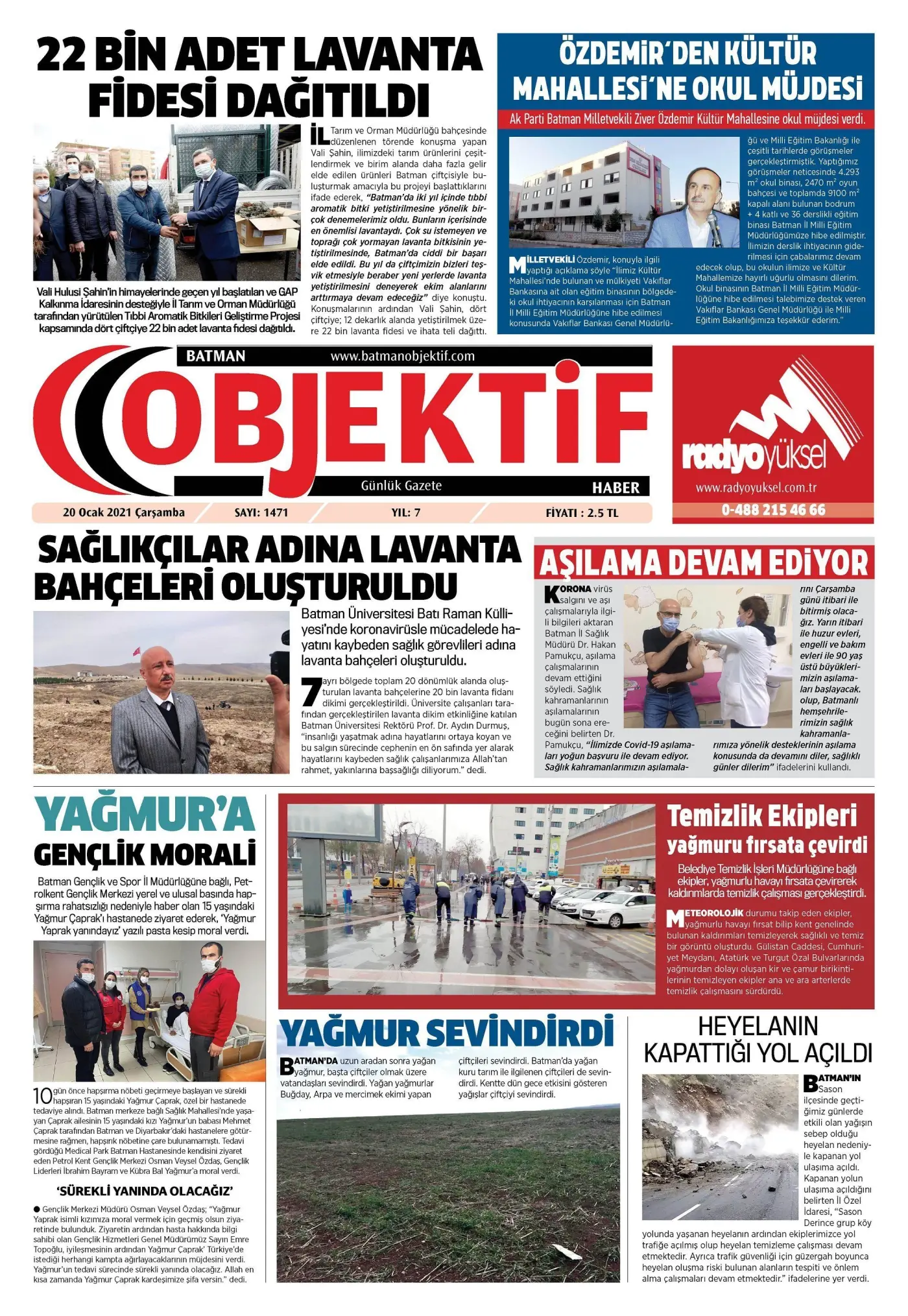 19.01.2021 tarihli sayı, 1. sayfa