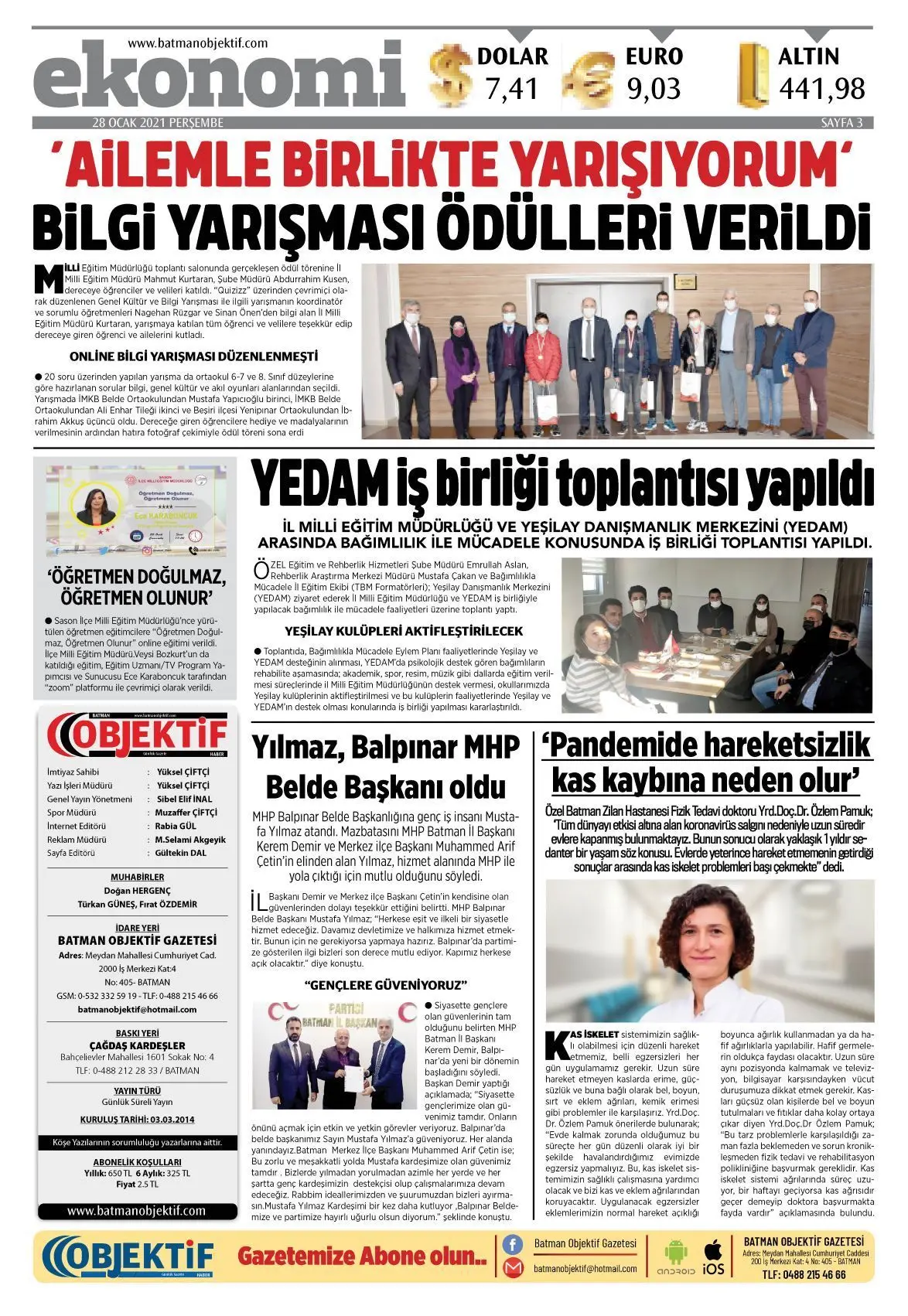 27.01.2021 tarihli sayı, 3. sayfa