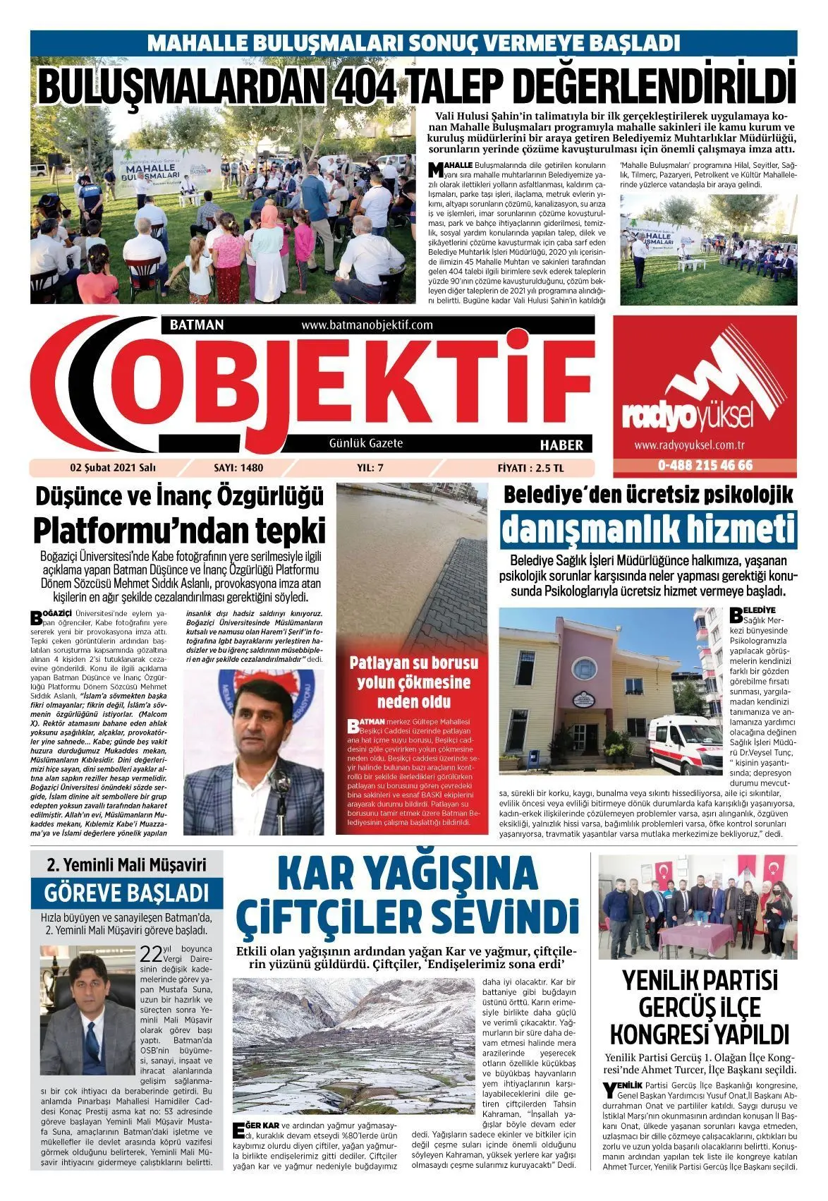 01.02.2021 tarihli sayı, 1. sayfa