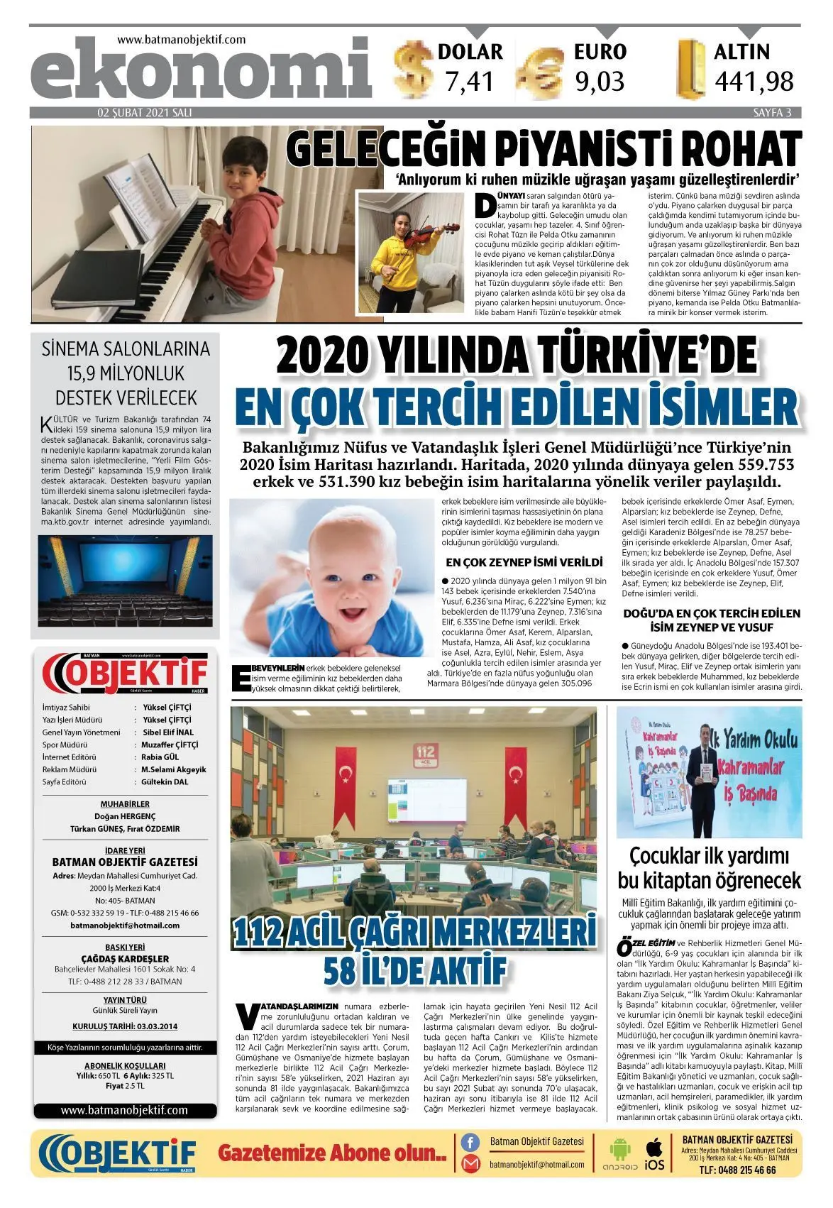 01.02.2021 tarihli sayı, 3. sayfa