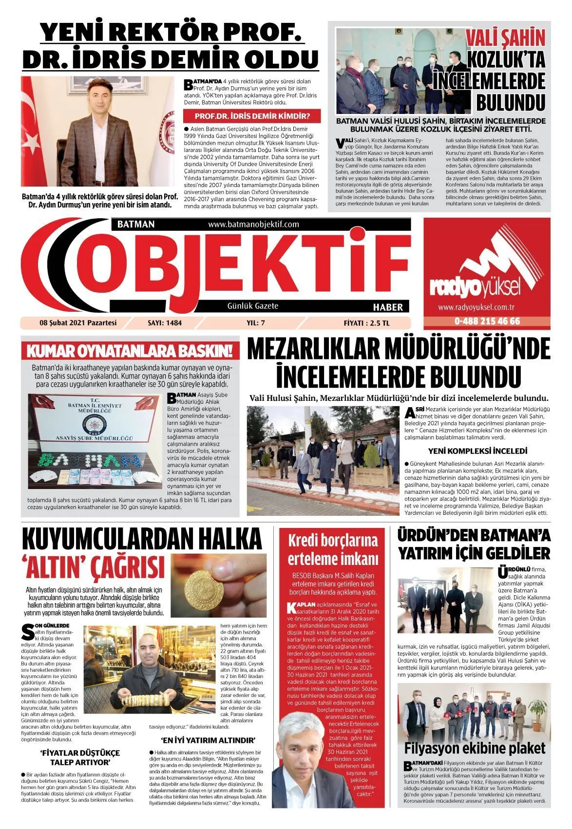 07.02.2021 tarihli sayı, 1. sayfa