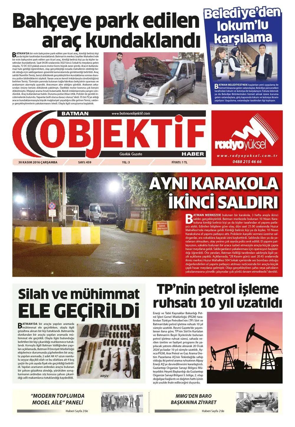 30.11.2016 tarihli sayı, 1. sayfa