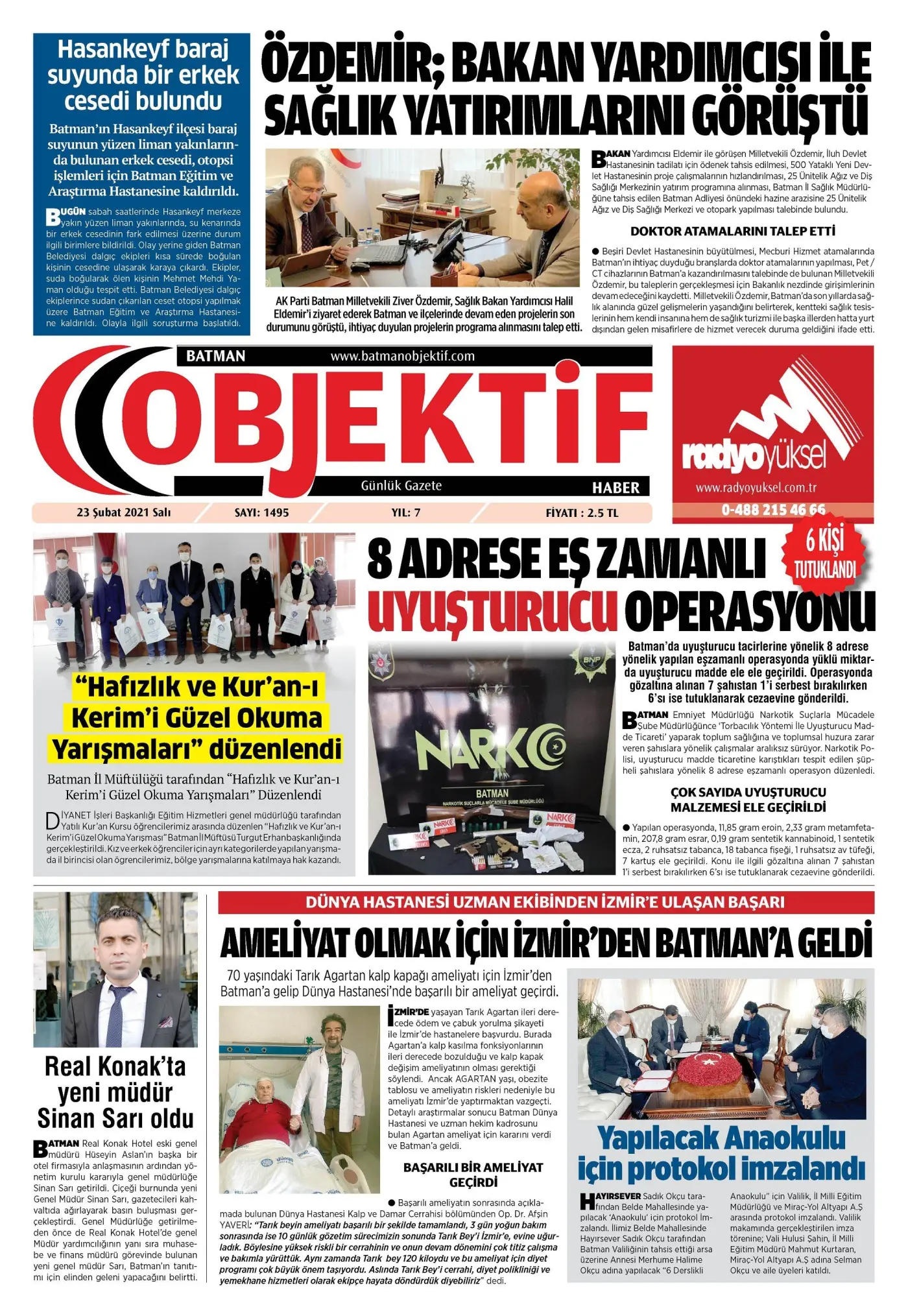 22.02.2021 tarihli sayı, 1. sayfa