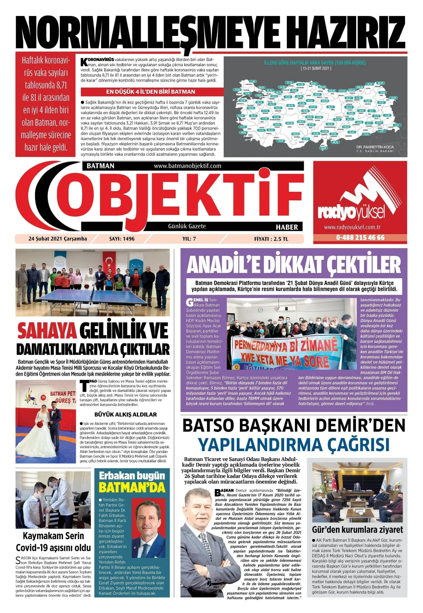 23.02.2021 tarihli sayı, 1. sayfa