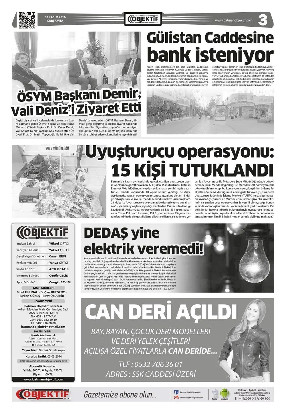 30.11.2016 tarihli sayı, 3. sayfa