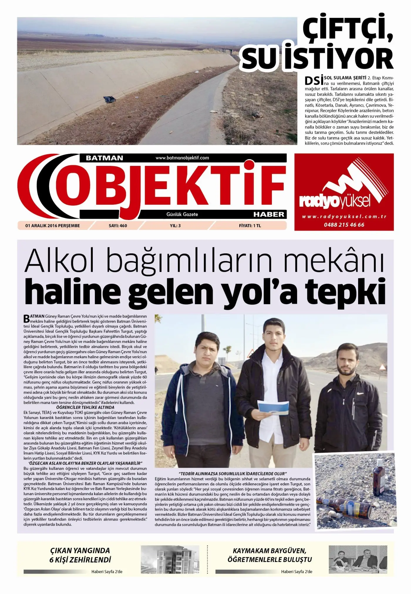 01.12.2016 tarihli sayı, 1. sayfa