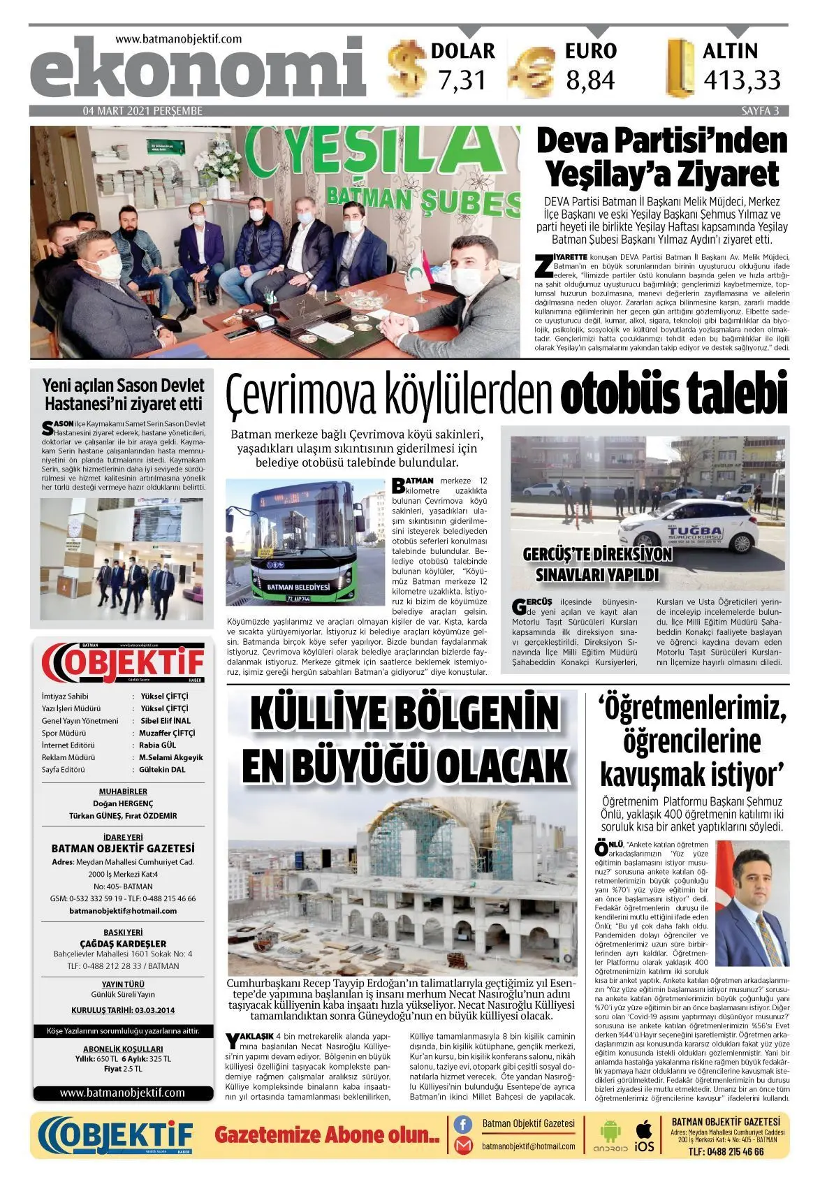 03.03.2021 tarihli sayı, 3. sayfa