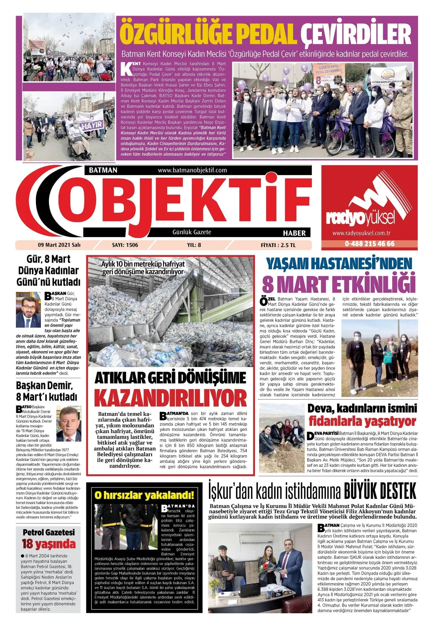 08.03.2021 tarihli sayı, 1. sayfa