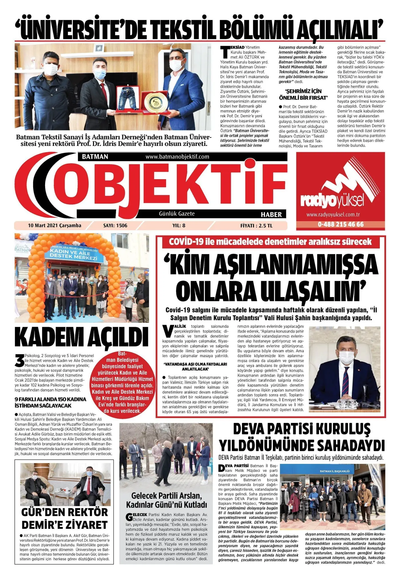 09.03.2021 tarihli sayı, 1. sayfa