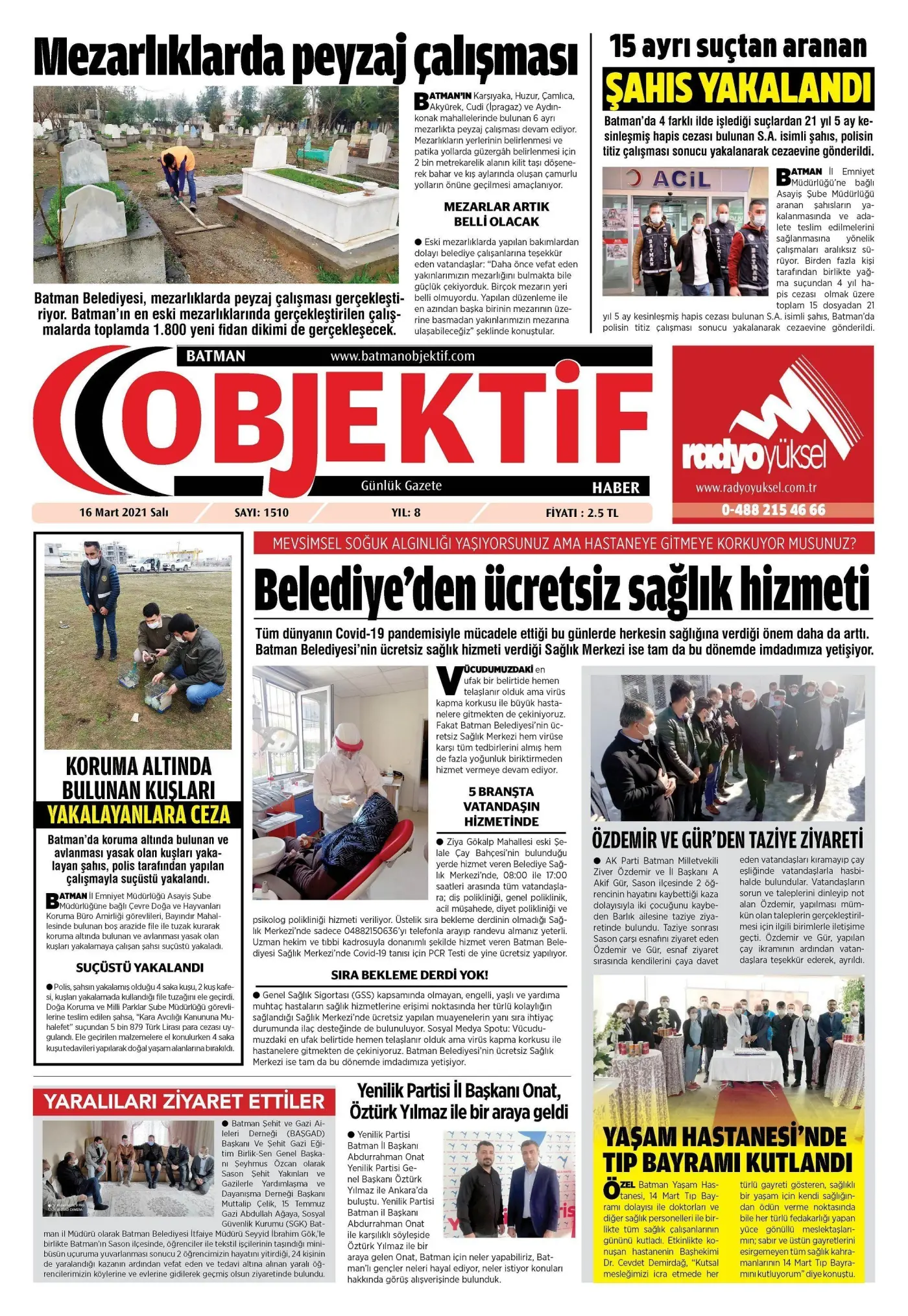 16.03.2021 tarihli sayı, 1. sayfa