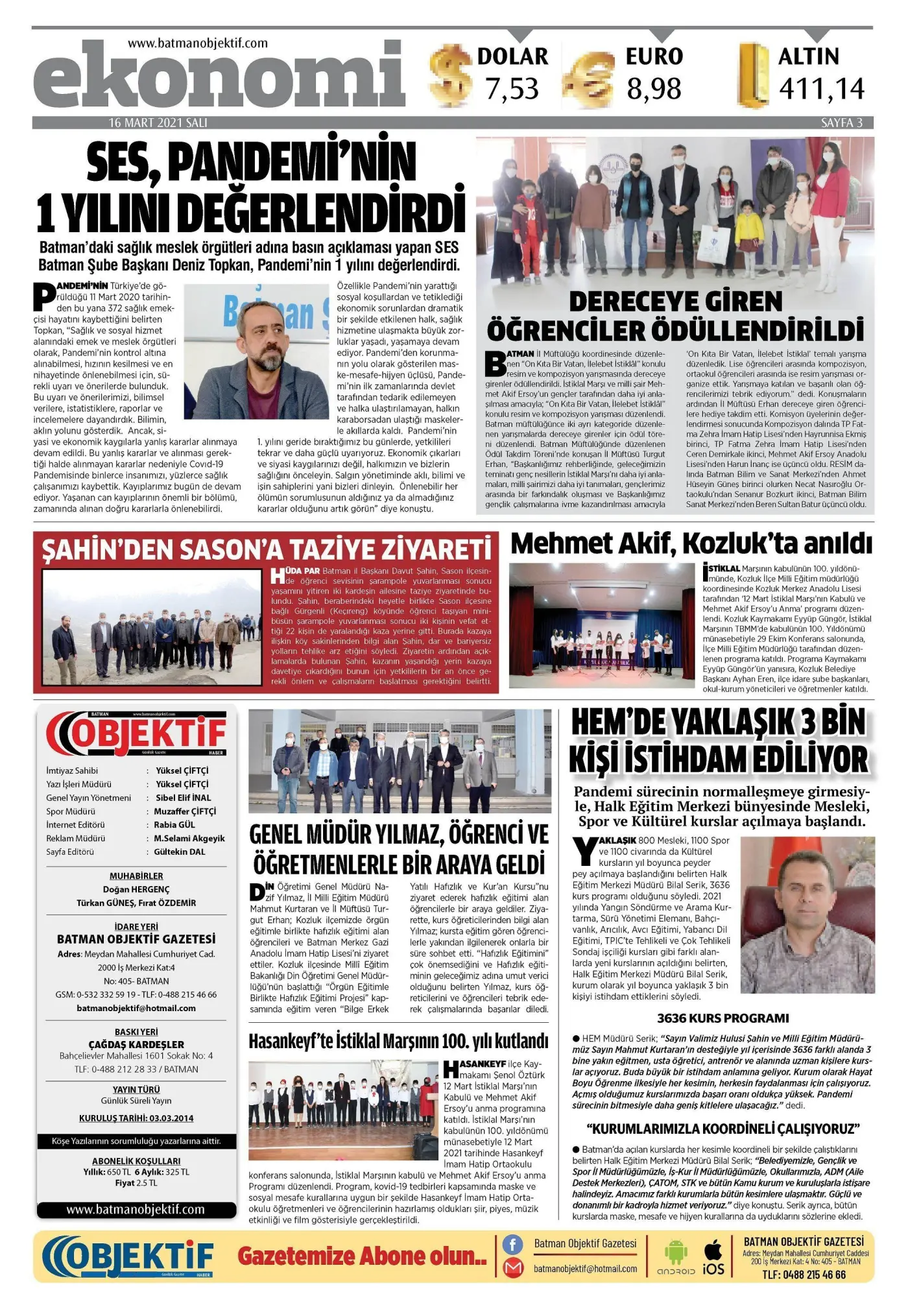 16.03.2021 tarihli sayı, 3. sayfa