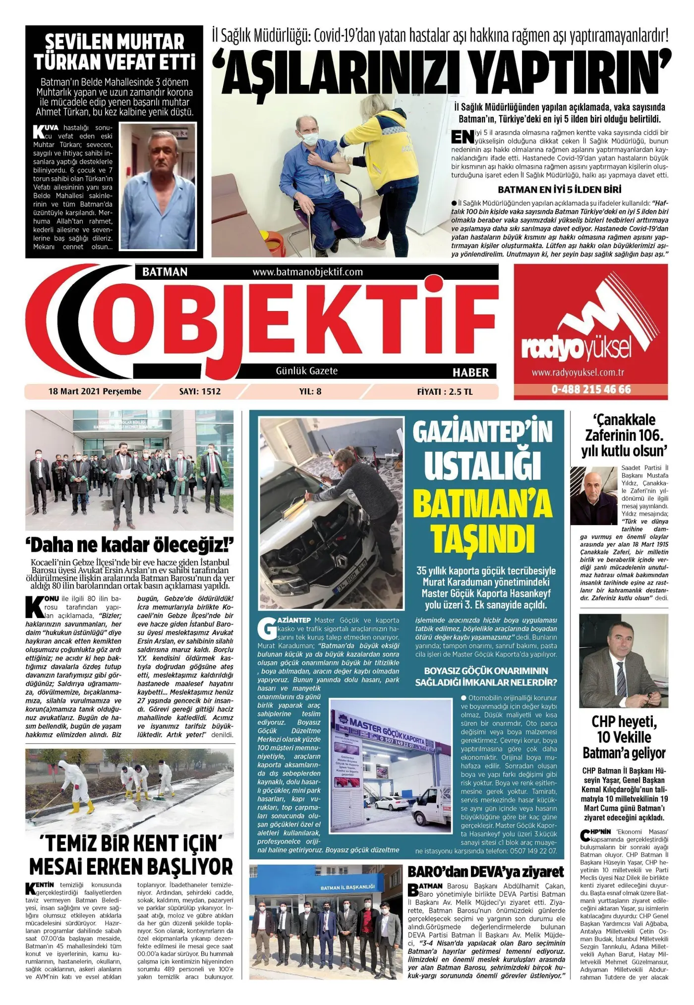 17.03.2021 tarihli sayı, 1. sayfa