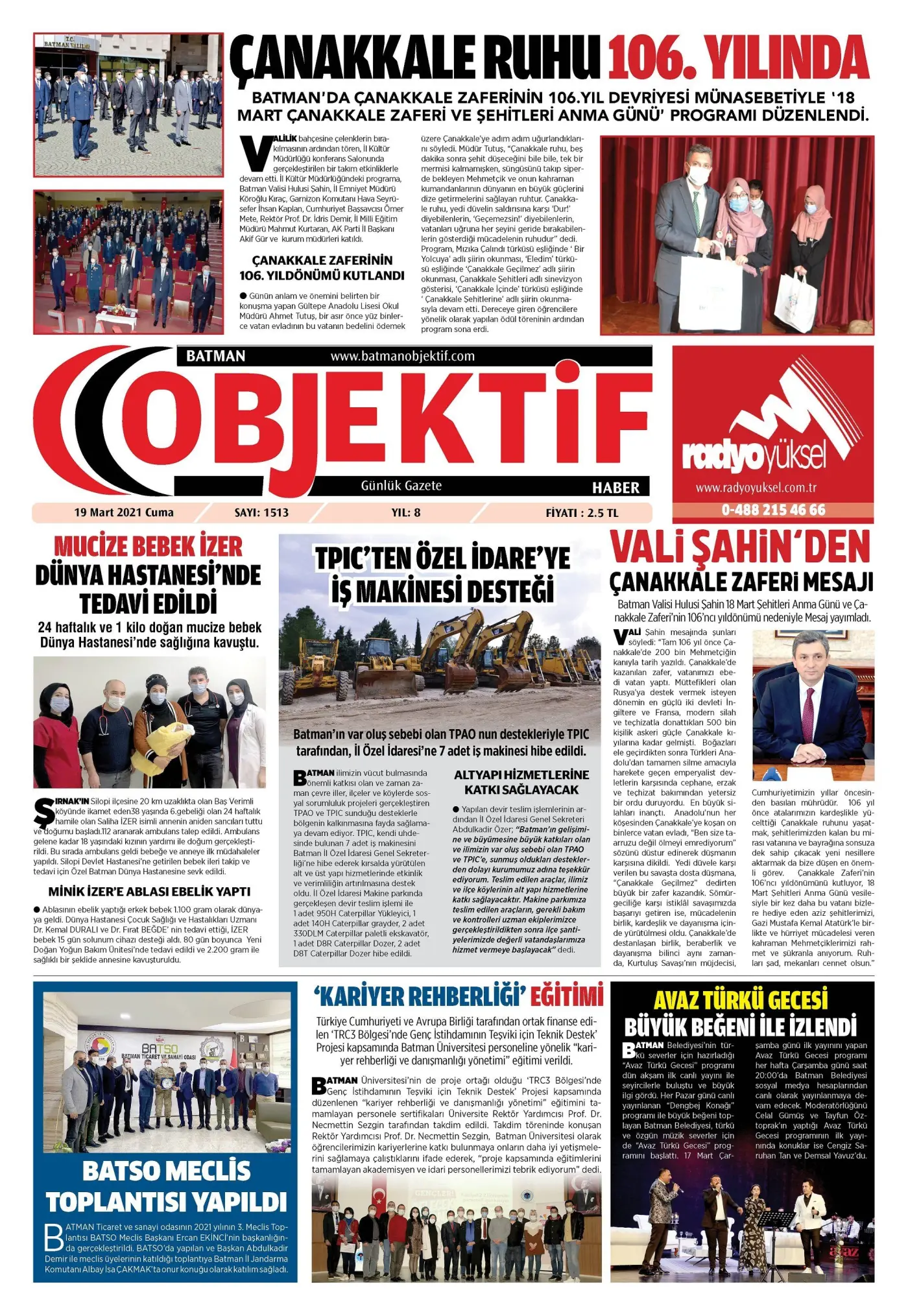 18.03.2021 tarihli sayı, 1. sayfa