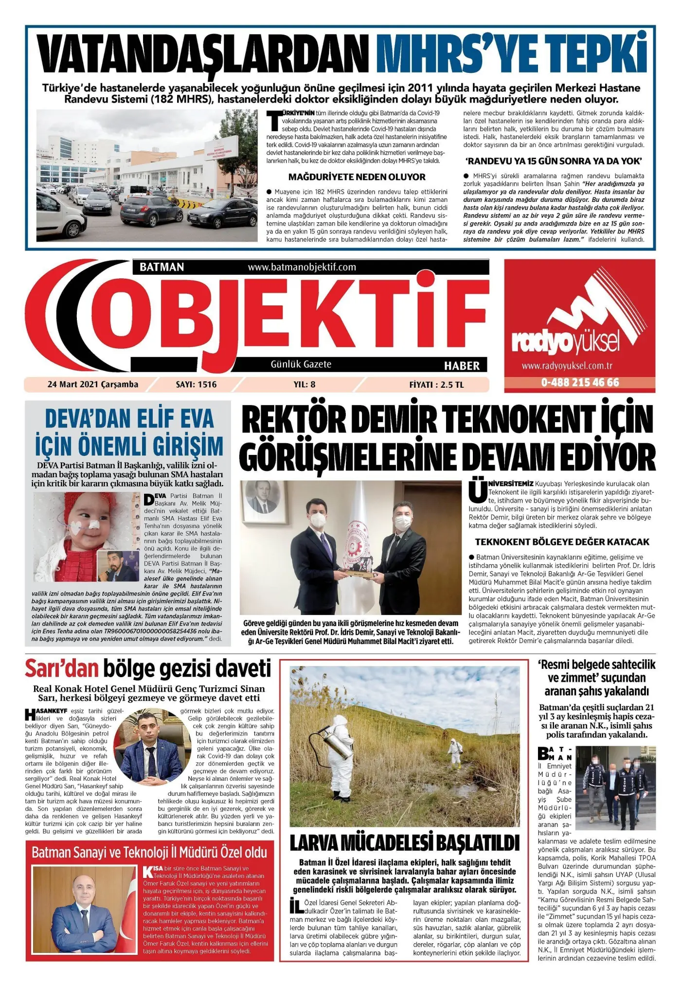 24.03.2021 tarihli sayı, 1. sayfa