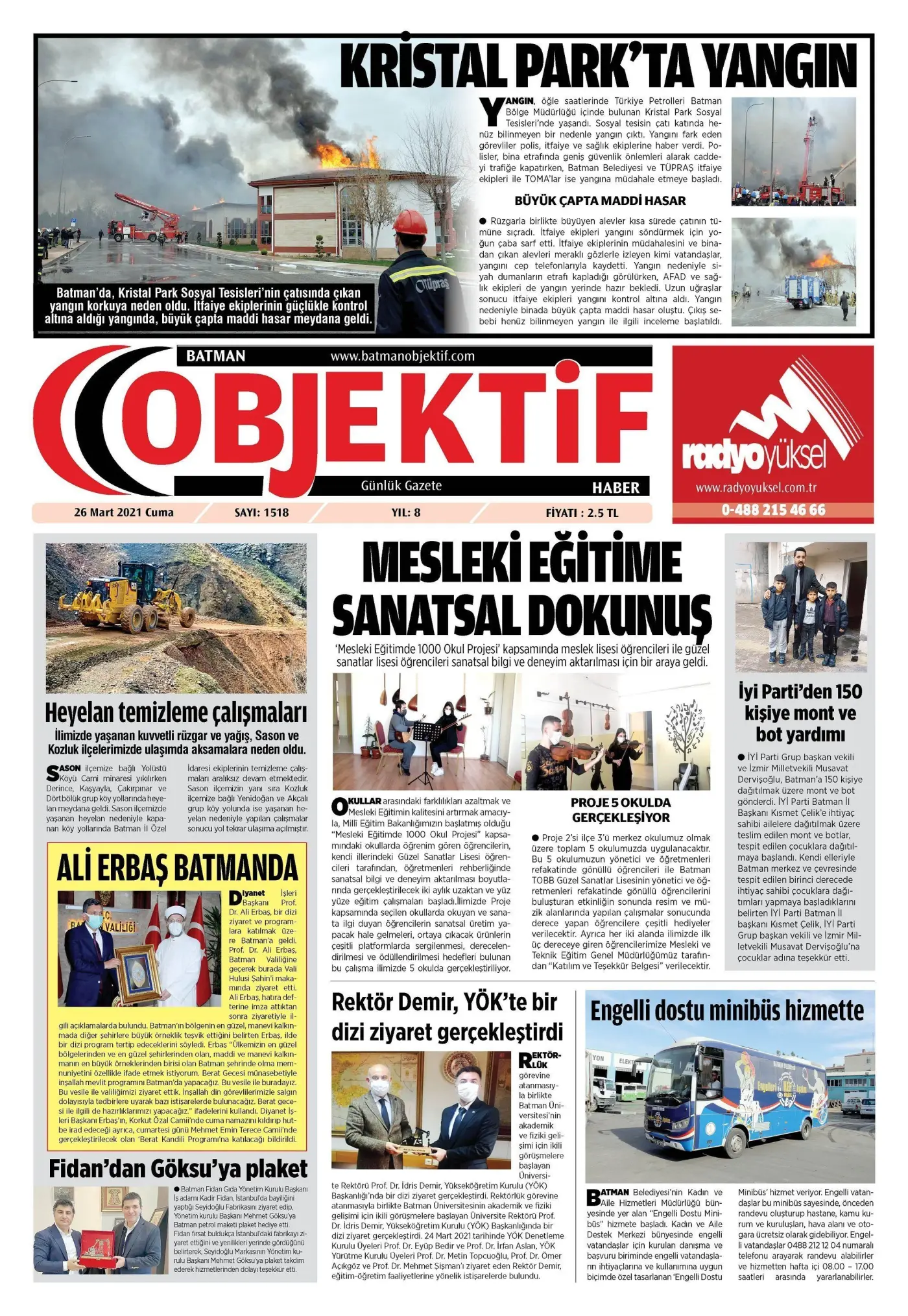 25.03.2021 tarihli sayı, 1. sayfa