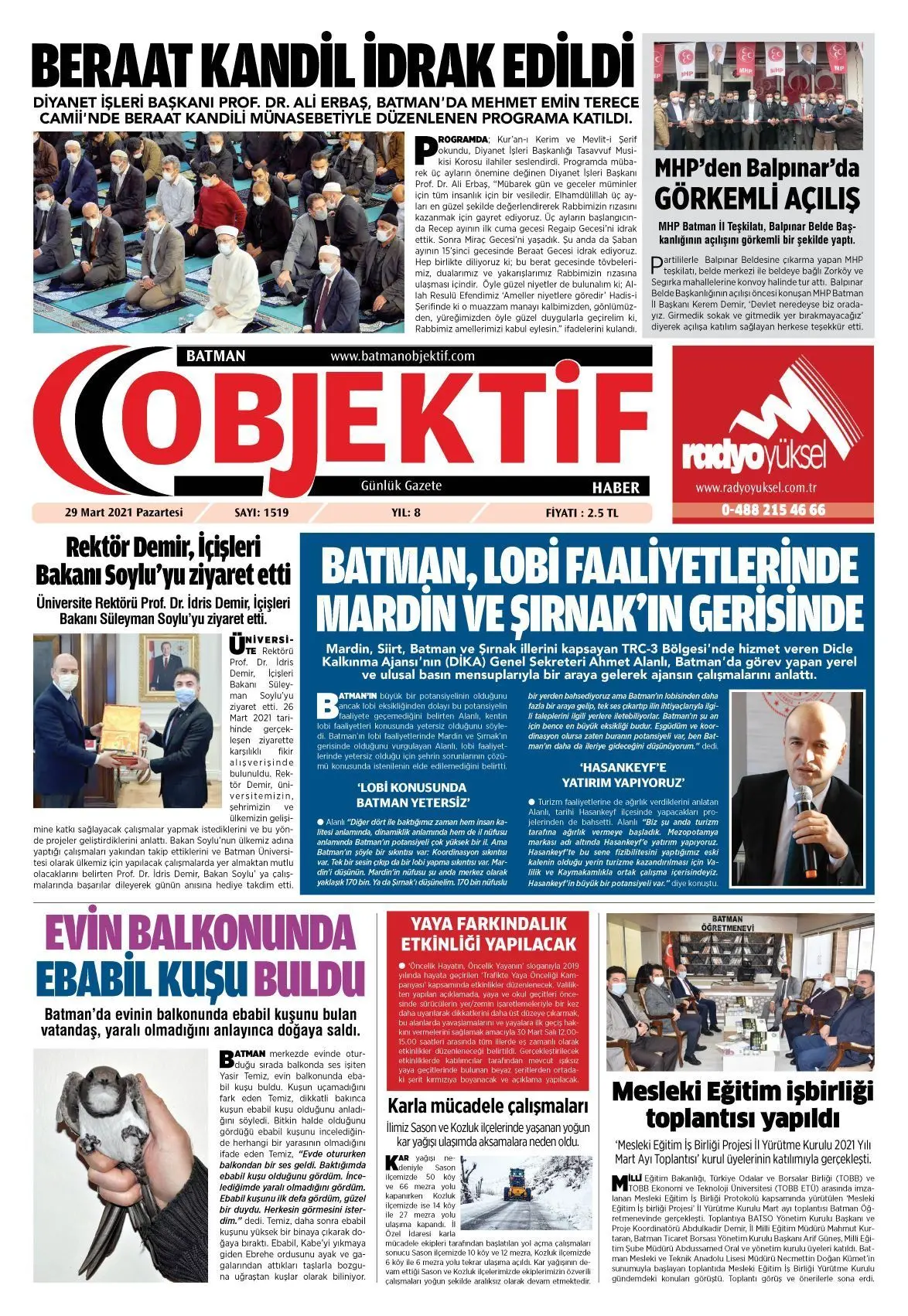 28.03.2021 tarihli sayı, 1. sayfa