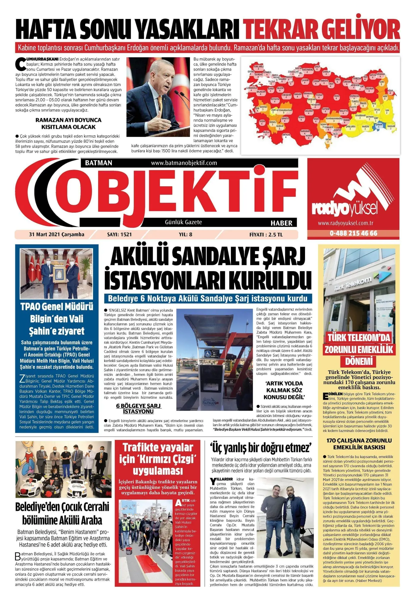 31.03.2021 tarihli sayı, 1. sayfa