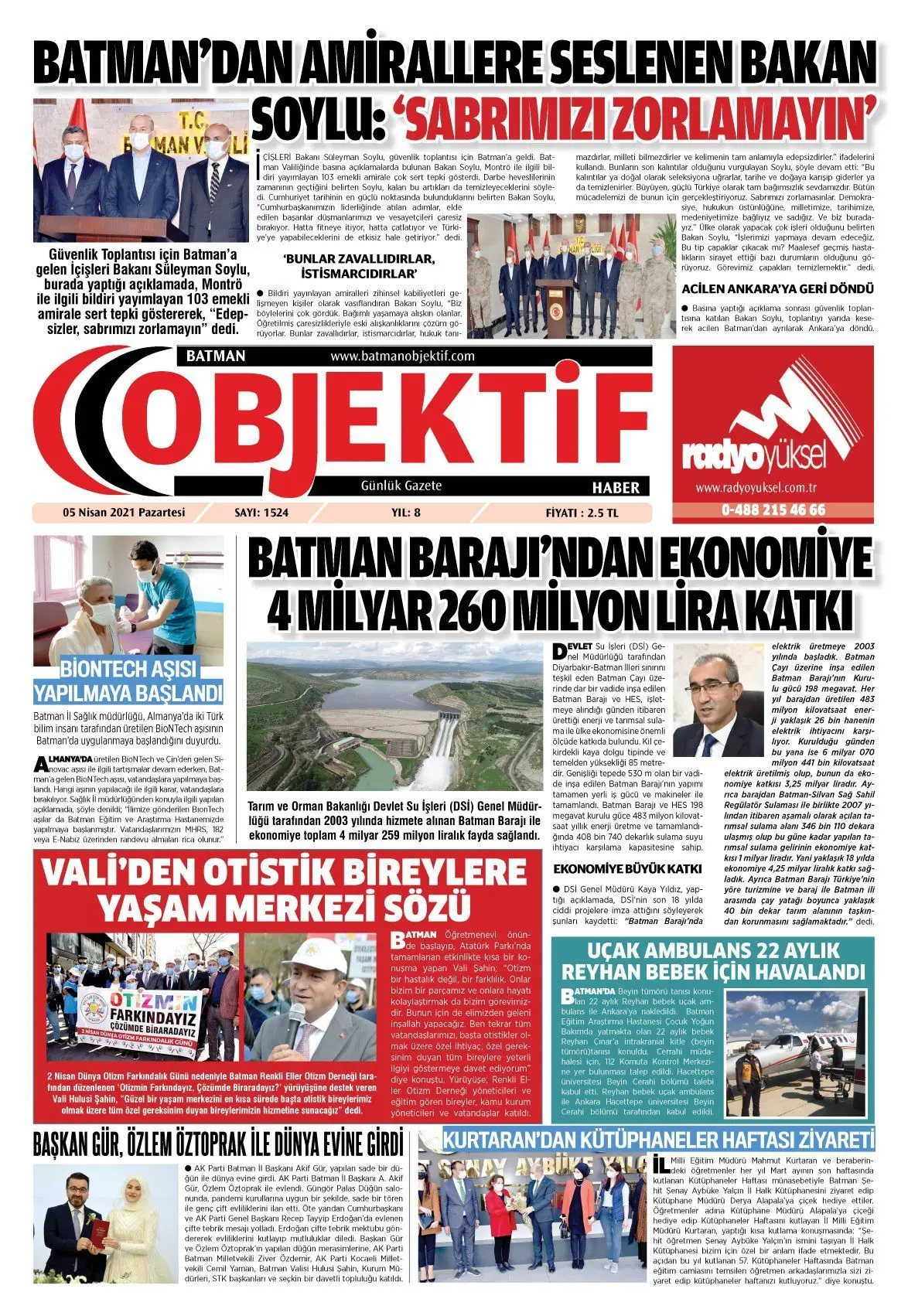 04.04.2021 tarihli sayı, 1. sayfa