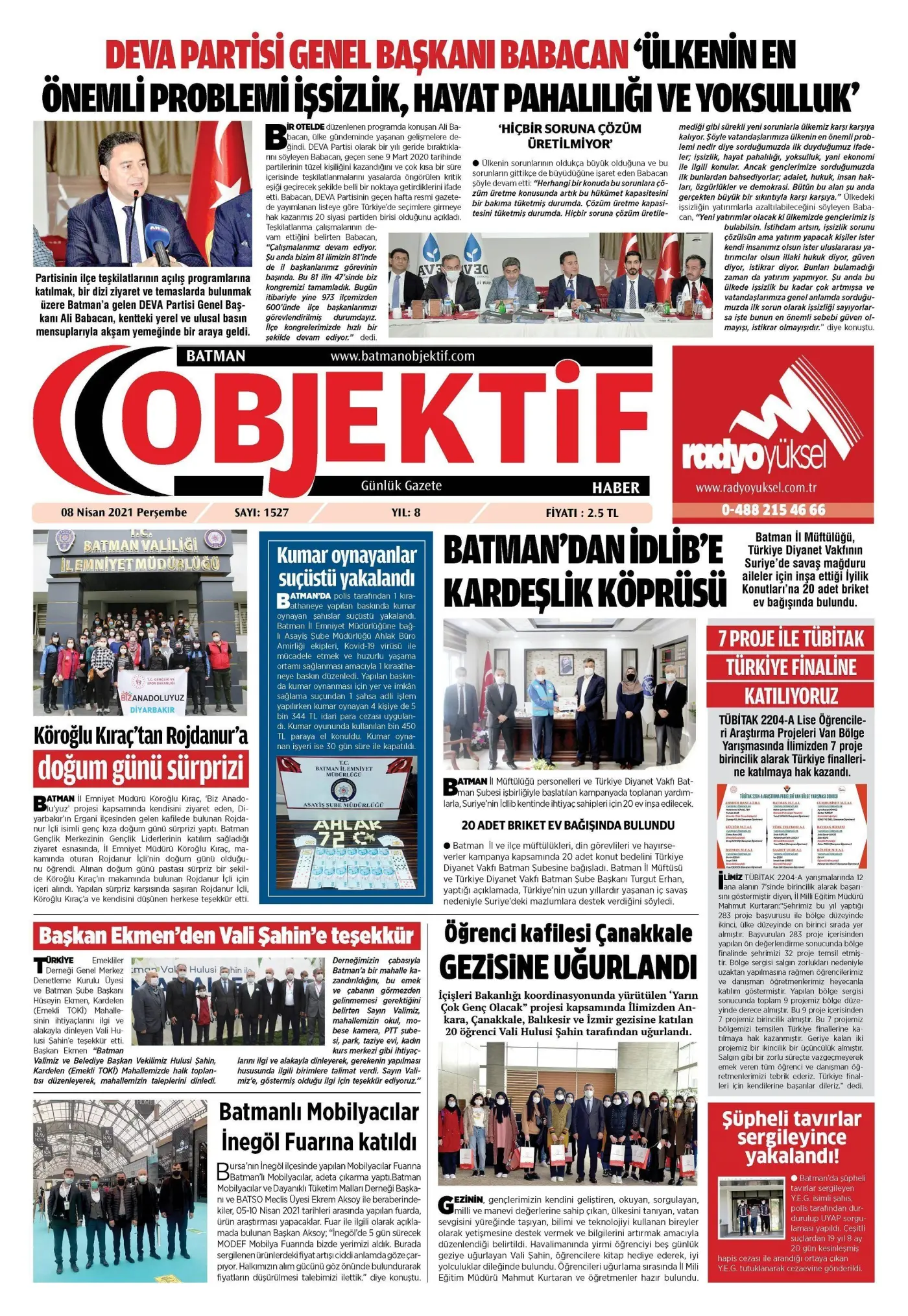 07.04.2021 tarihli sayı, 1. sayfa